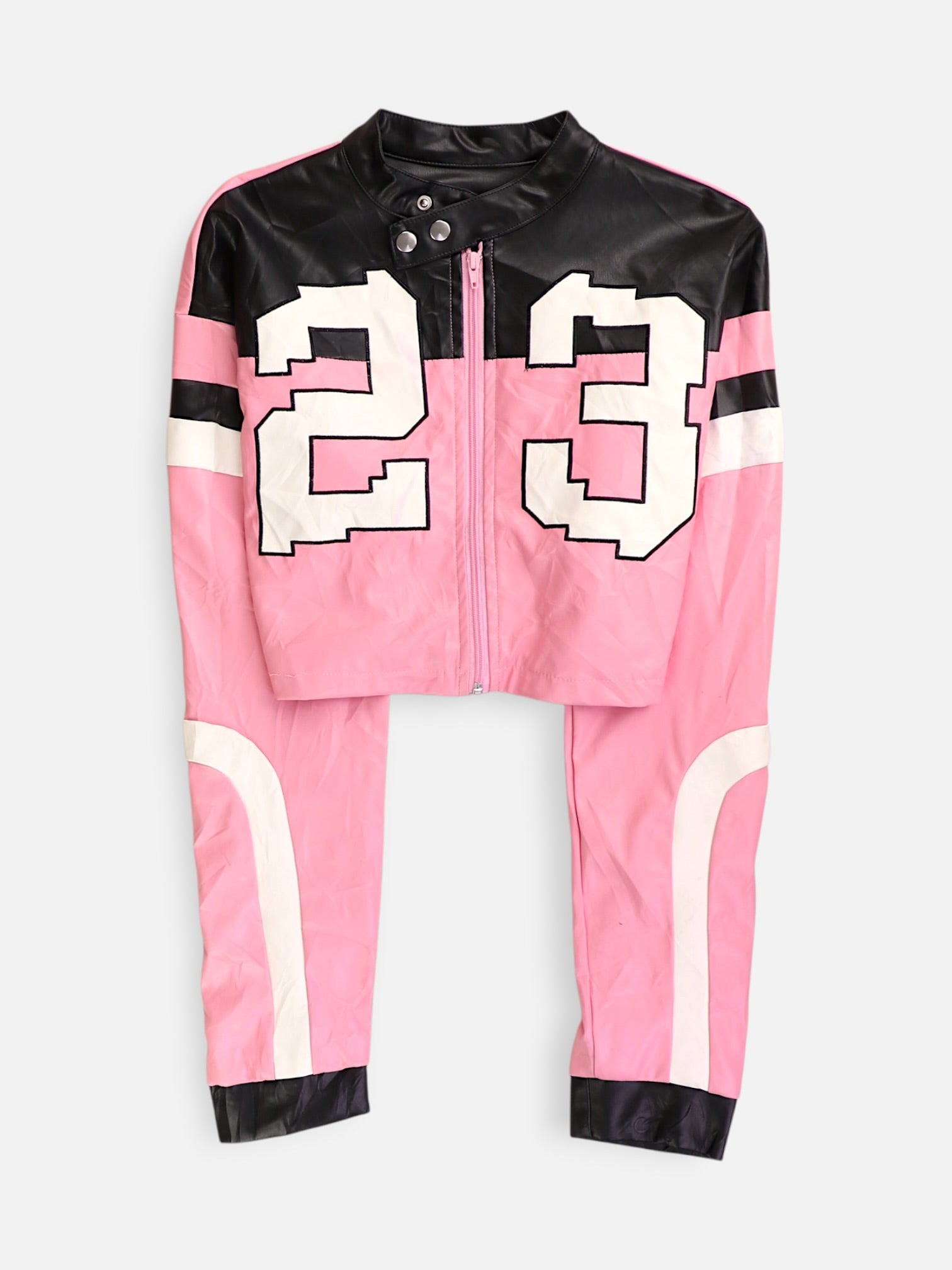 Chaqueta Cuero Crop Top - Mujer - Medium