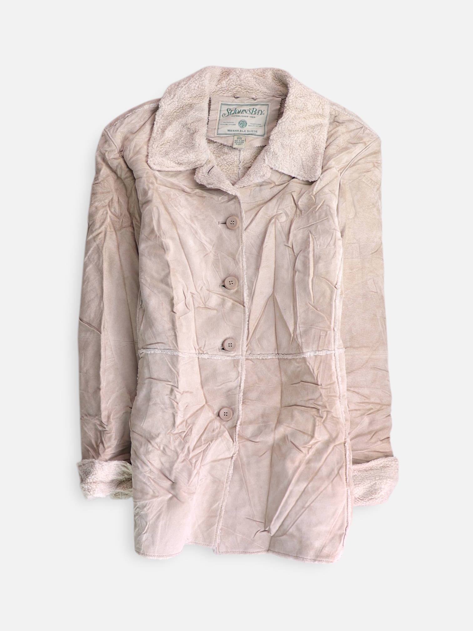 ST JOHNS BAY Chaqueta Casual Suede - Mujer - Large