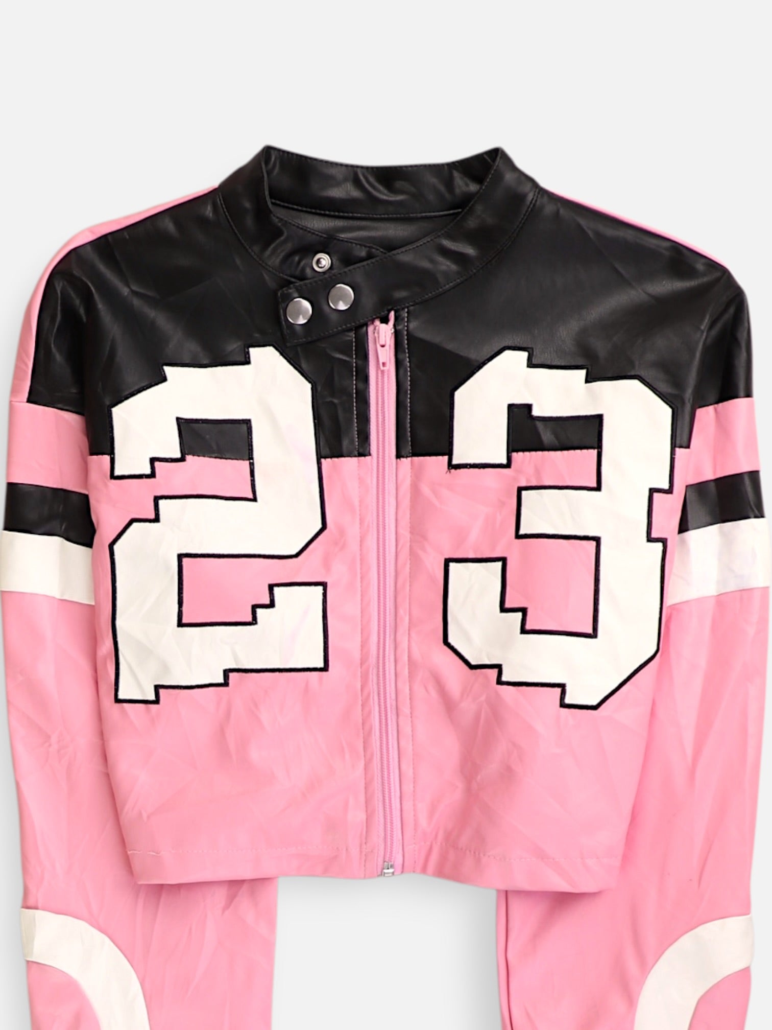 Chaqueta Cuero Crop Top - Mujer - Medium