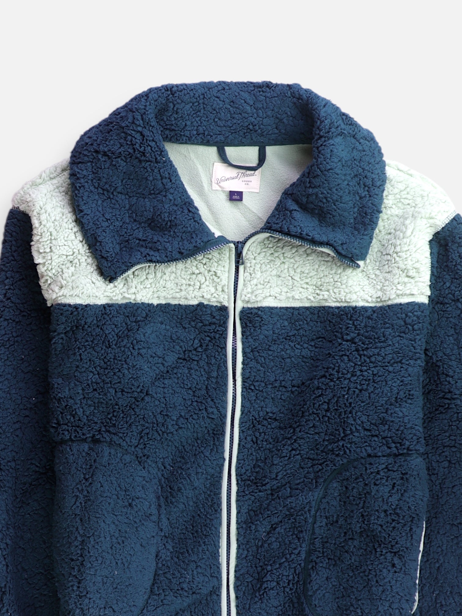 Universal Thread Sueter Fleece Color Block - Mujer - Large