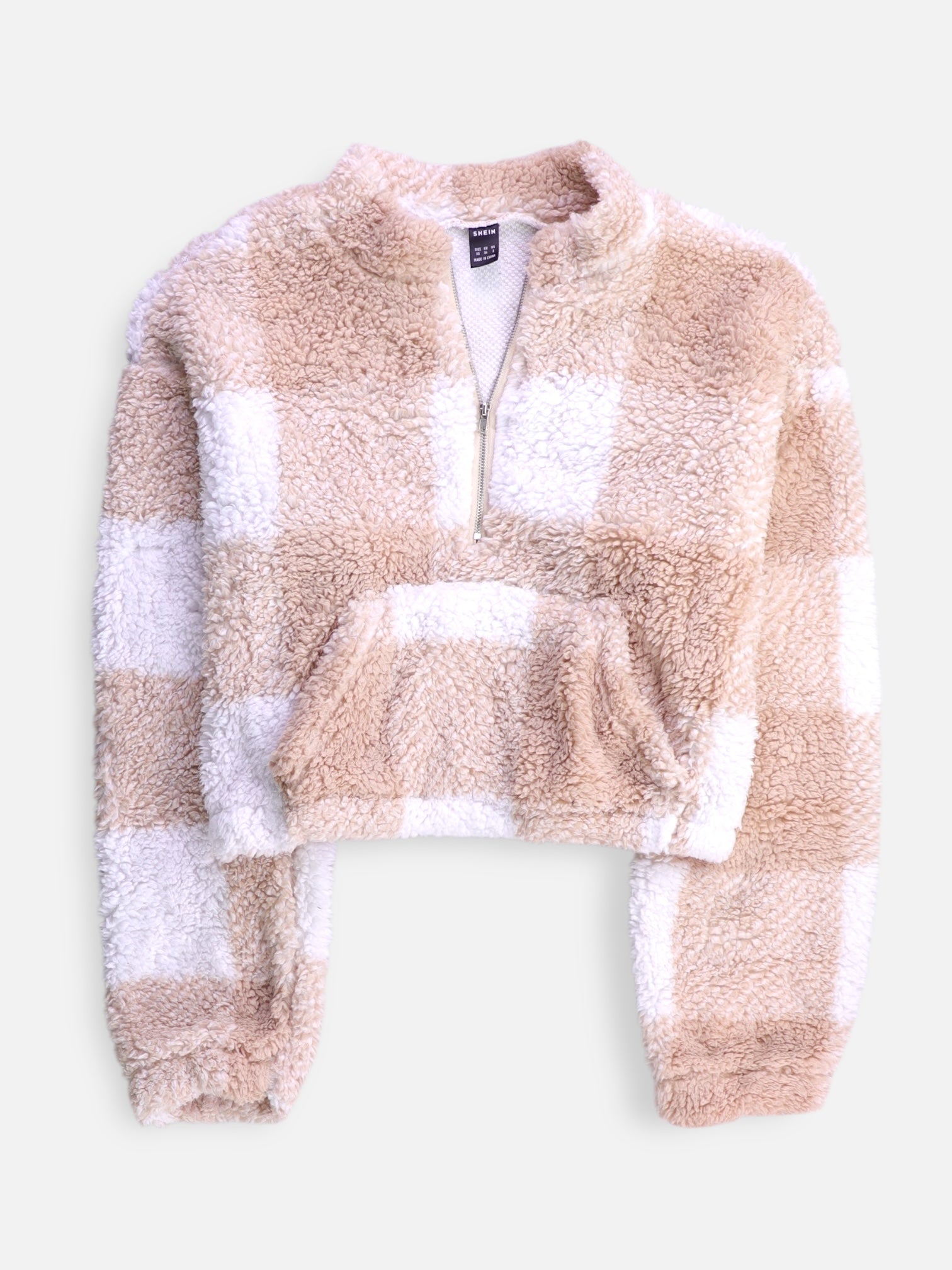 SHEIN Sueter Fleece Crop Top - Mujer - XS