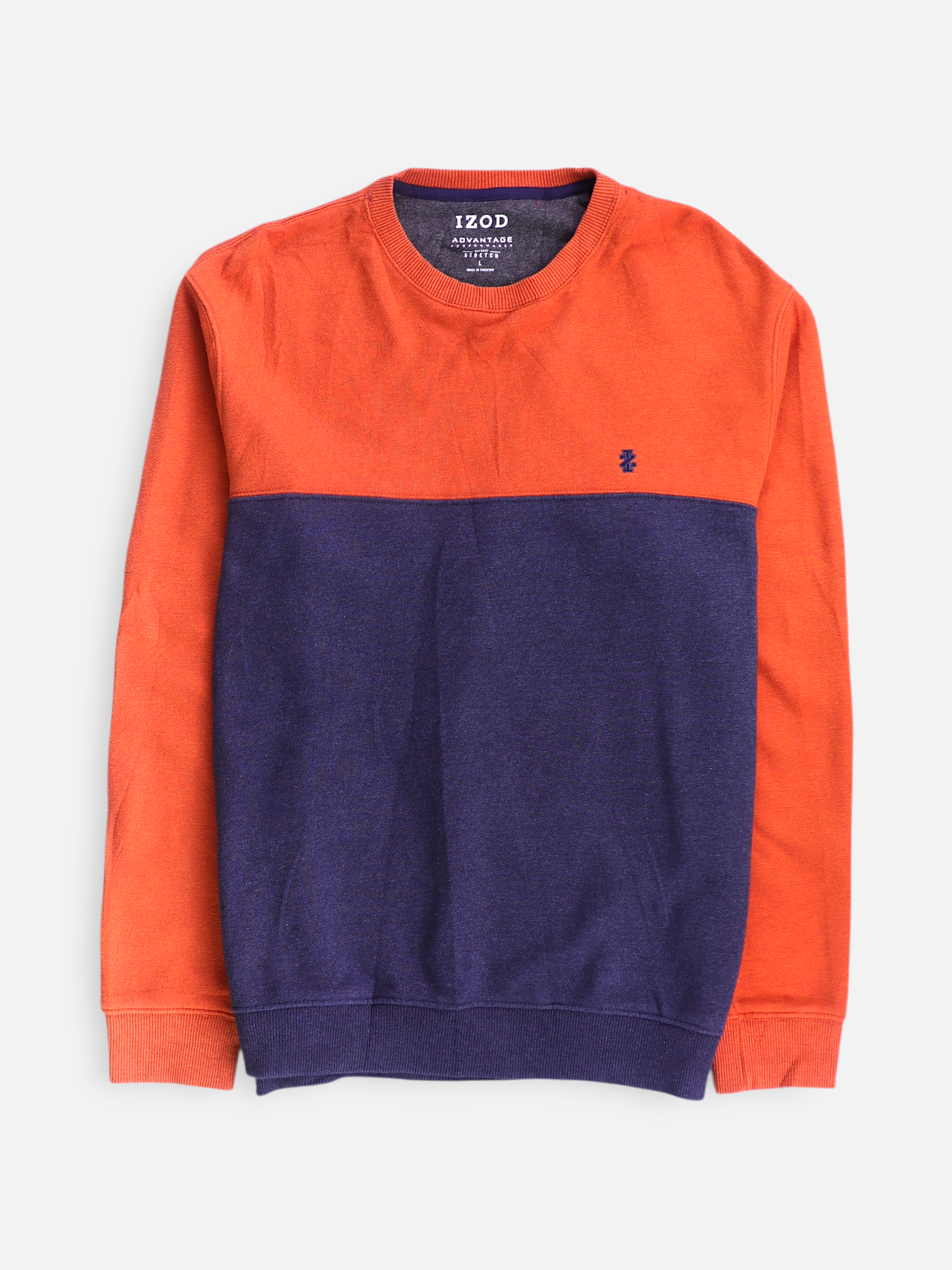 Izod Sudadera Sweatshirt Color Block - Hombre - Large