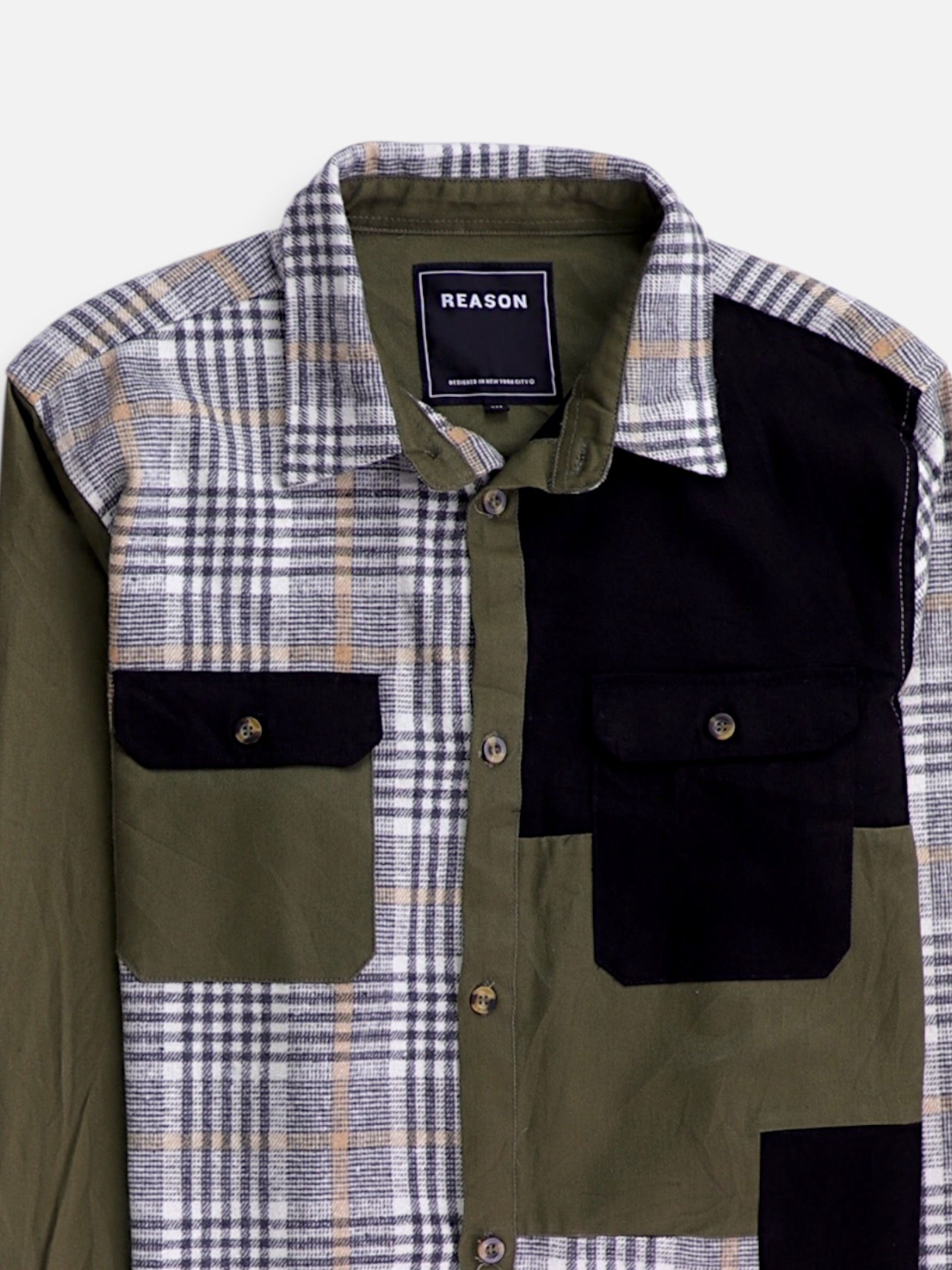 REASON Camisa Color Block - Hombre - 2XL