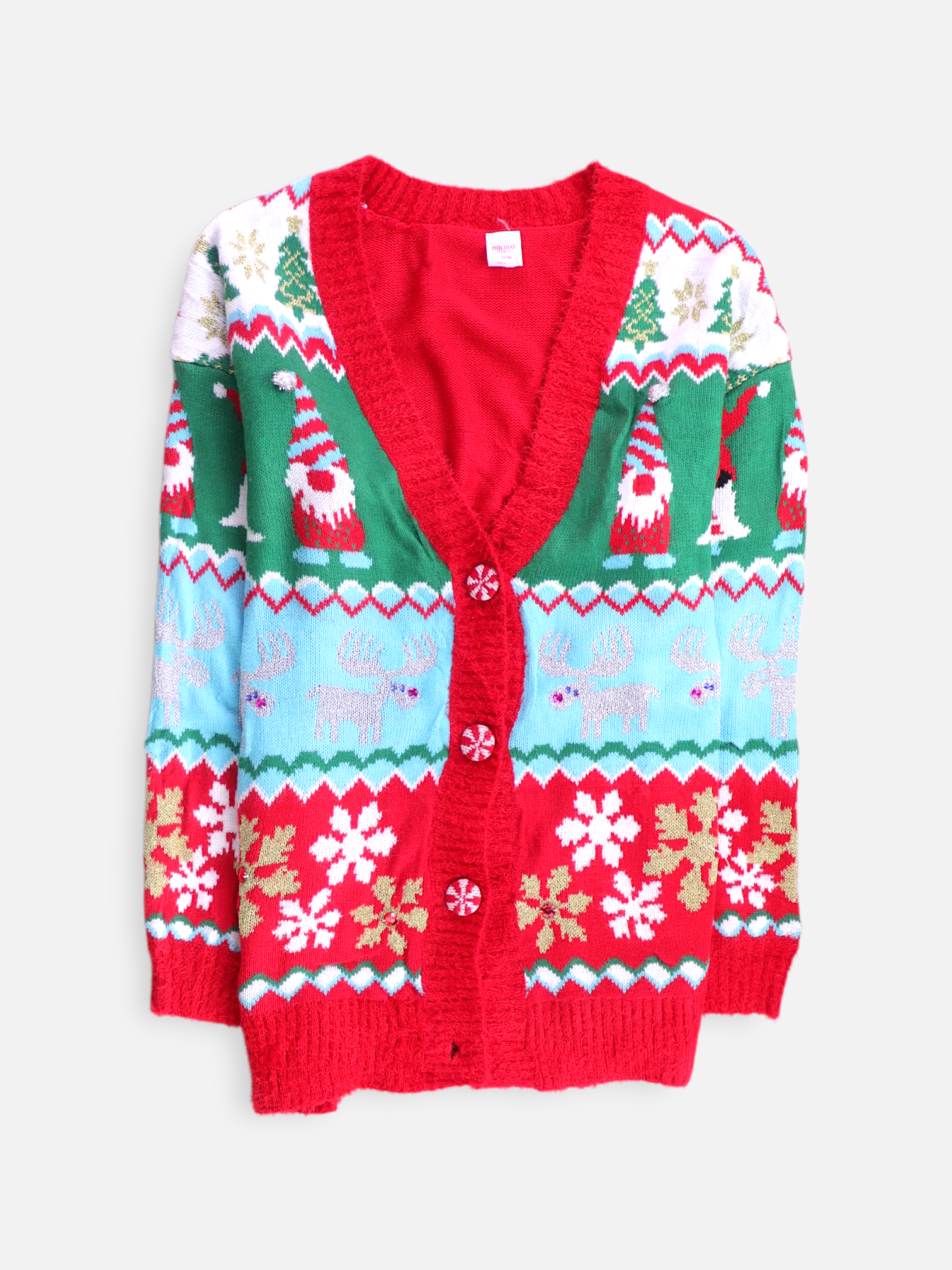 Sueter Cardigan Navideño - Hombre - Large