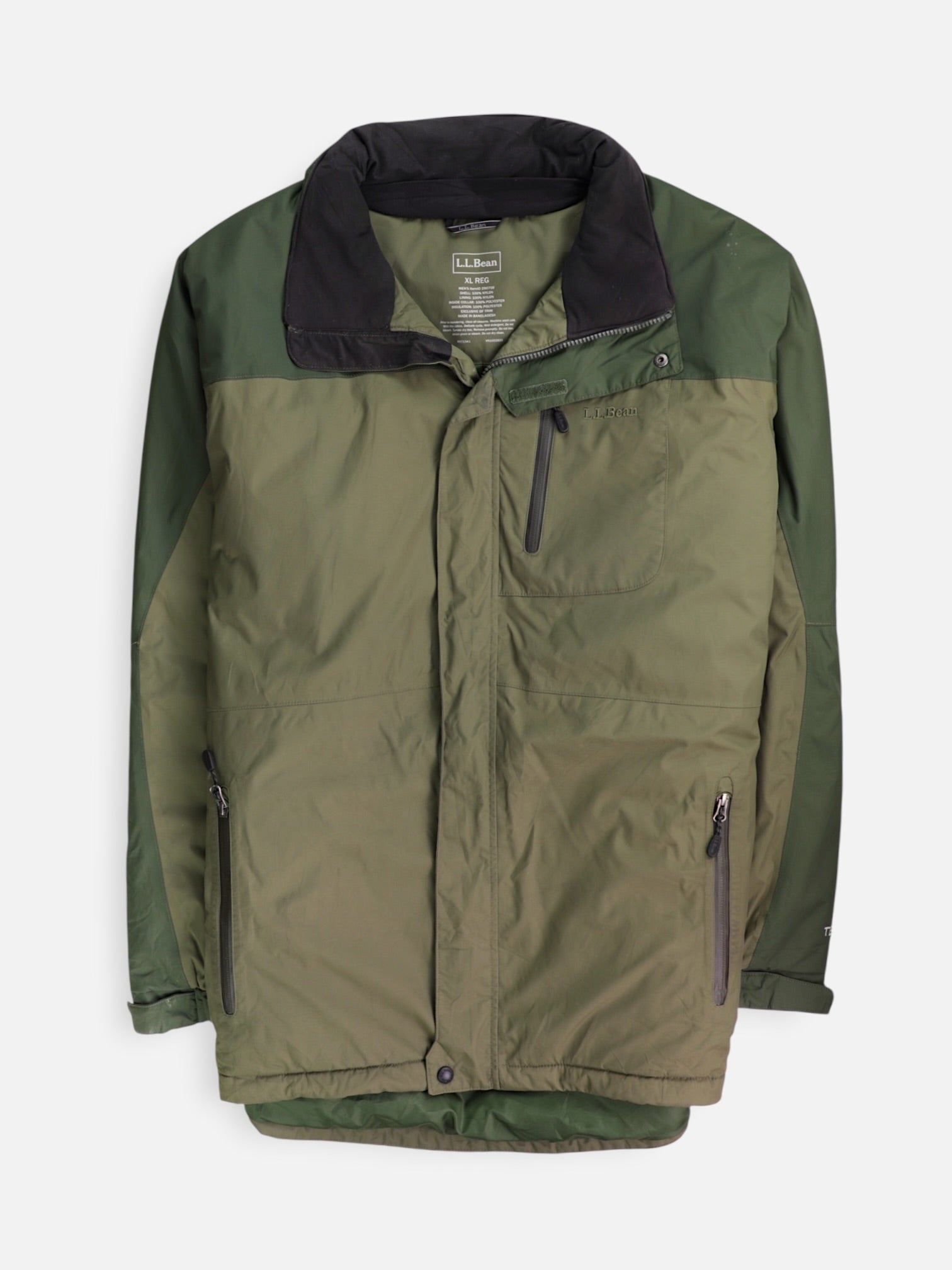 LL BEAN Chaqueta Impermeable Color Block - Hombre - XL