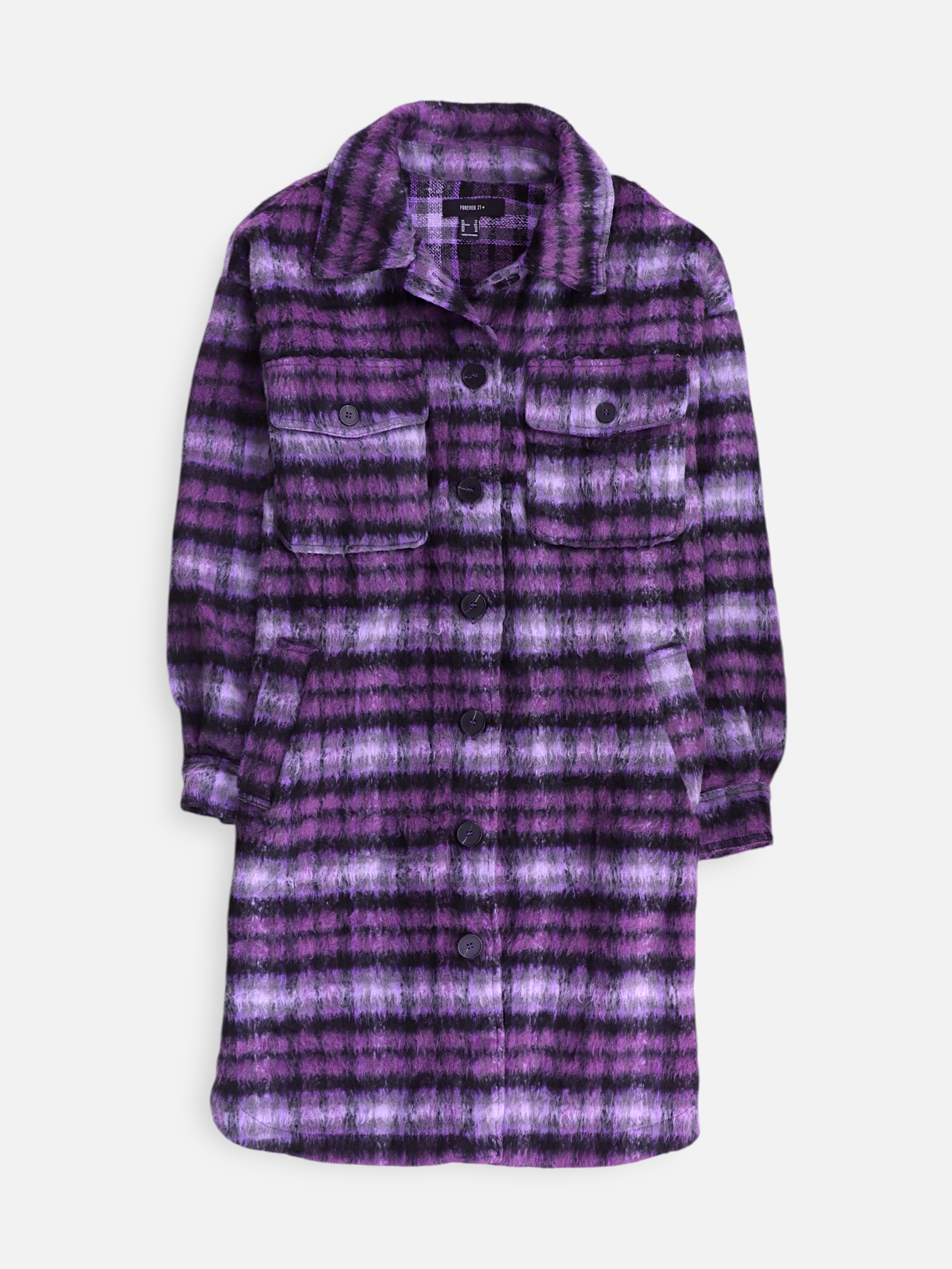 Forever 21 Chaqueta Sobrecamisa Color Block - Mujer - XL