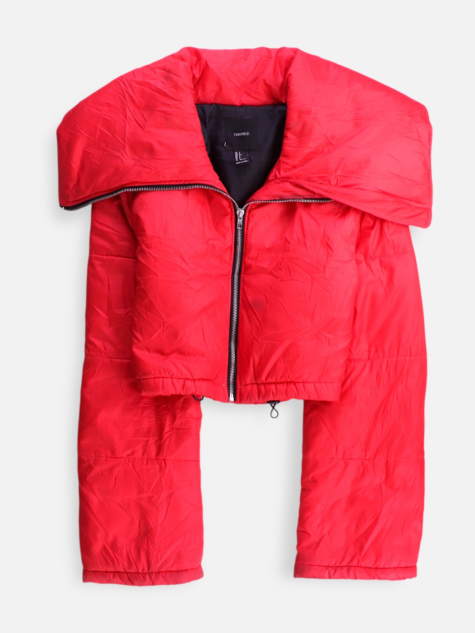 Forever 21 Chaqueta Impermeable Crop Top - Mujer - Small