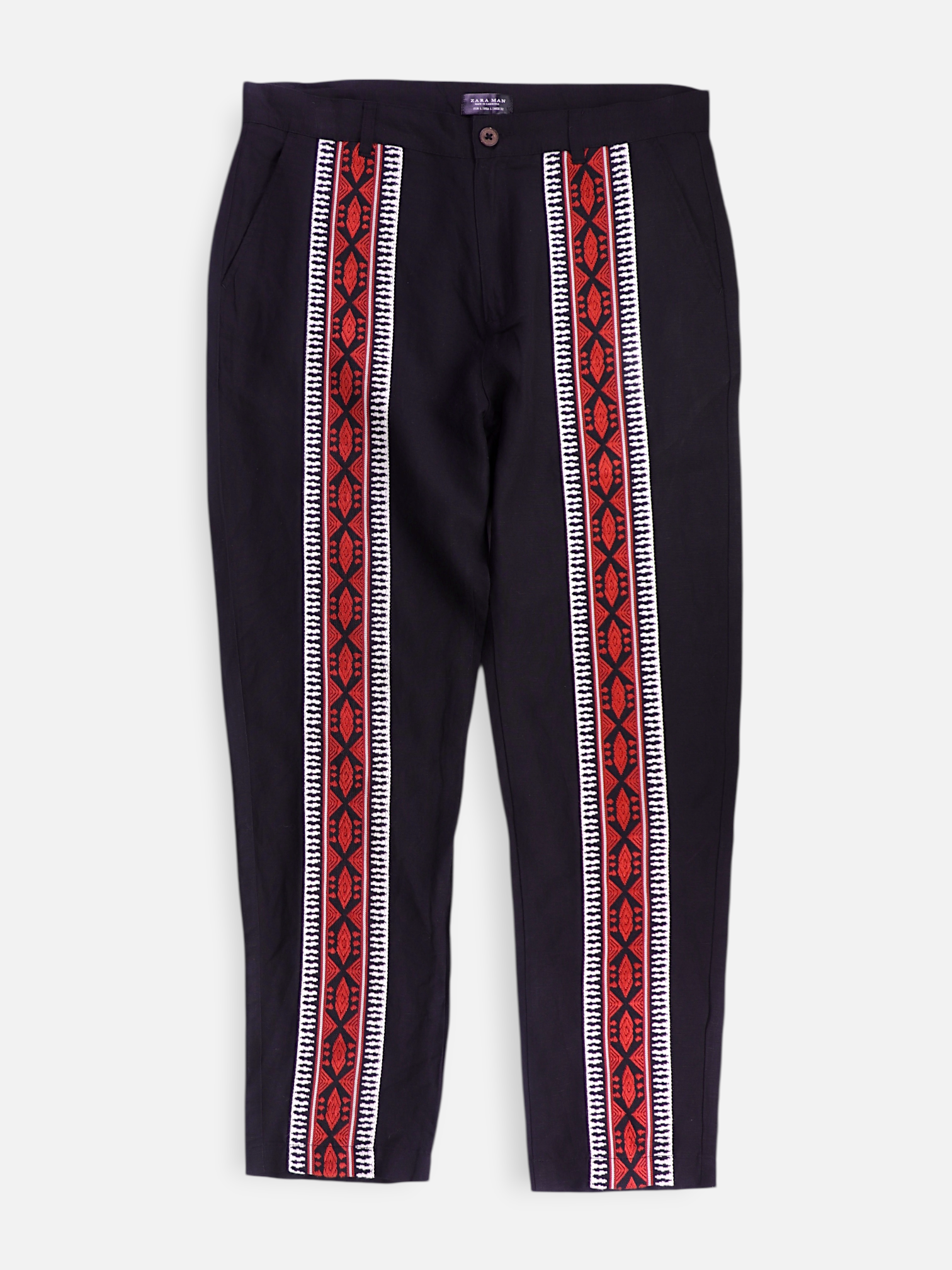 ZARA Pantalon Regular Fit Casual - Hombre - Large