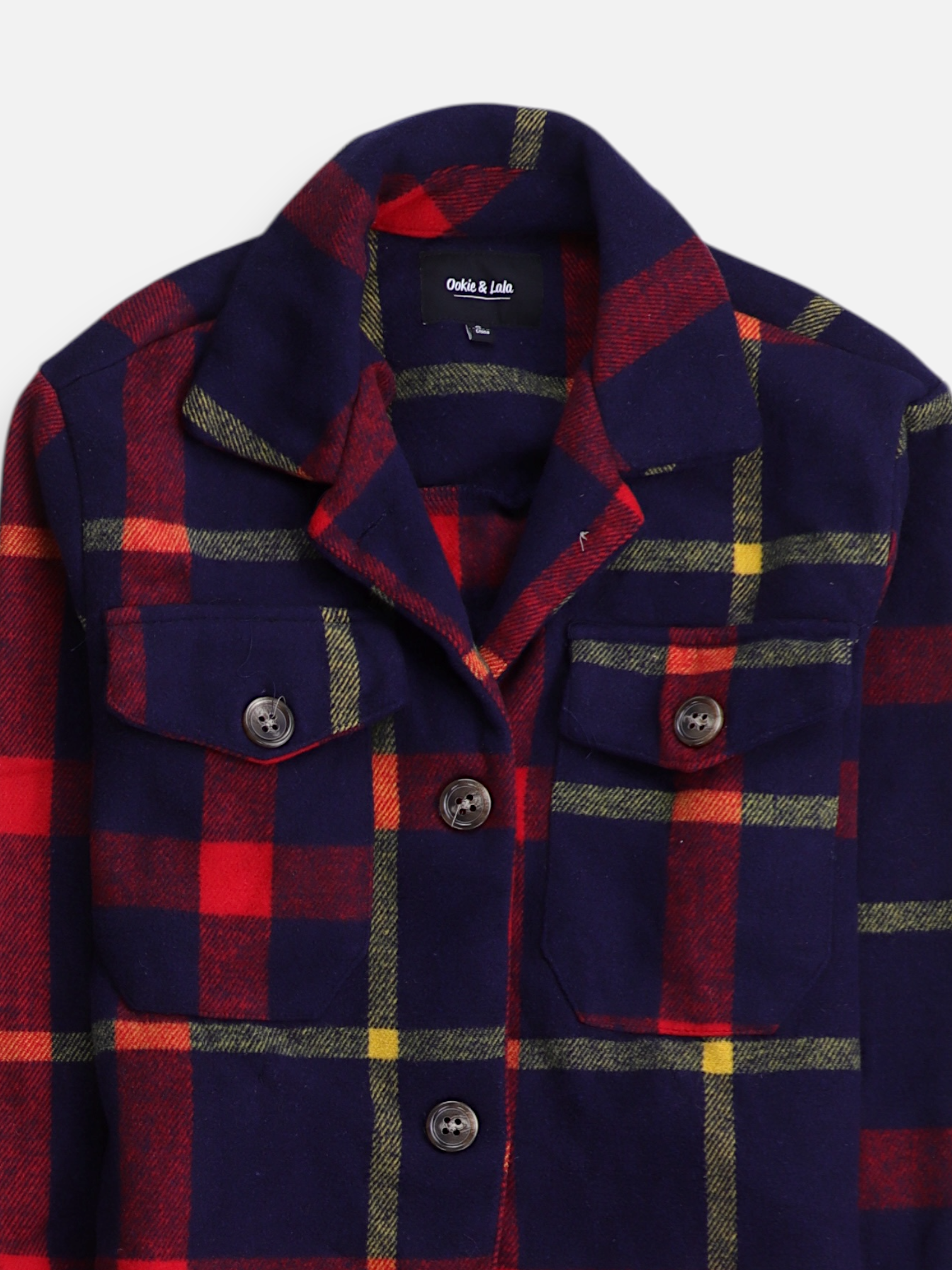 Chaqueta Sobrecamisa Color Block - Mujer - Small