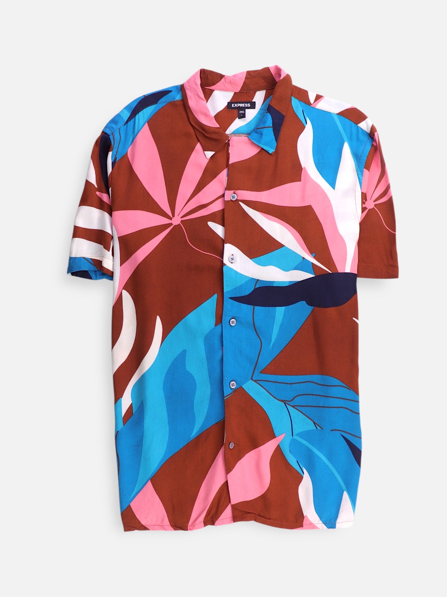 EXPRESS Camisa Color Block - Hombre - Large
