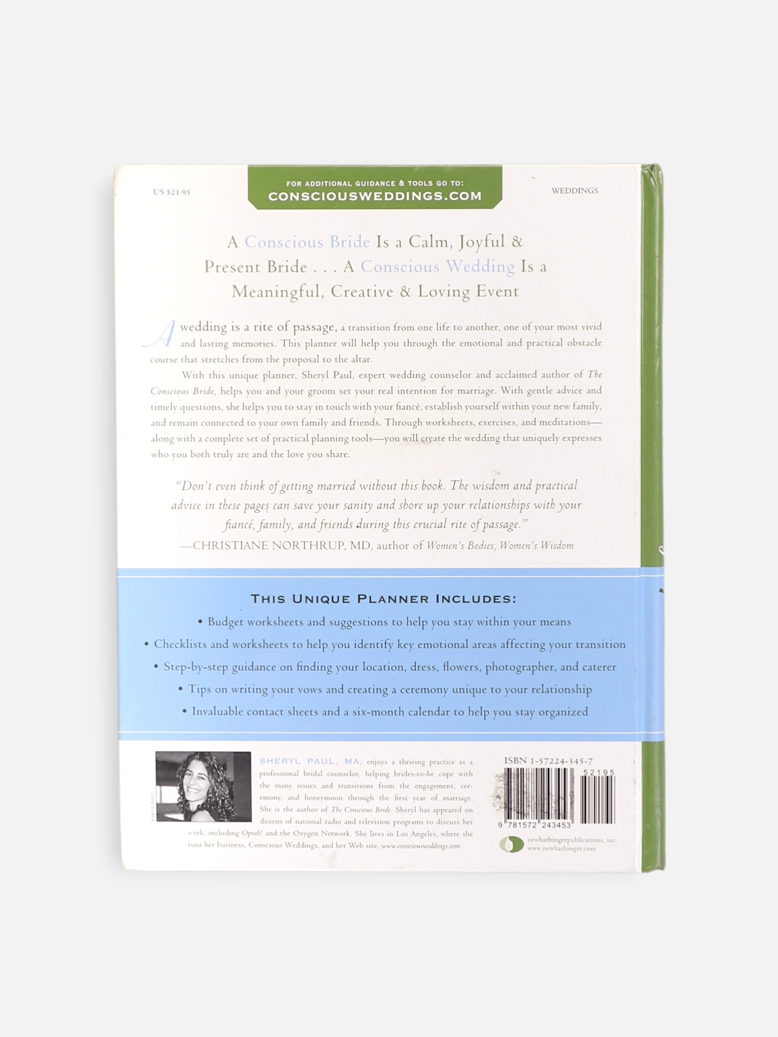 Libro THE CONSCIOUS BRIDE WEDDING PLANNER by Sheryl Paul