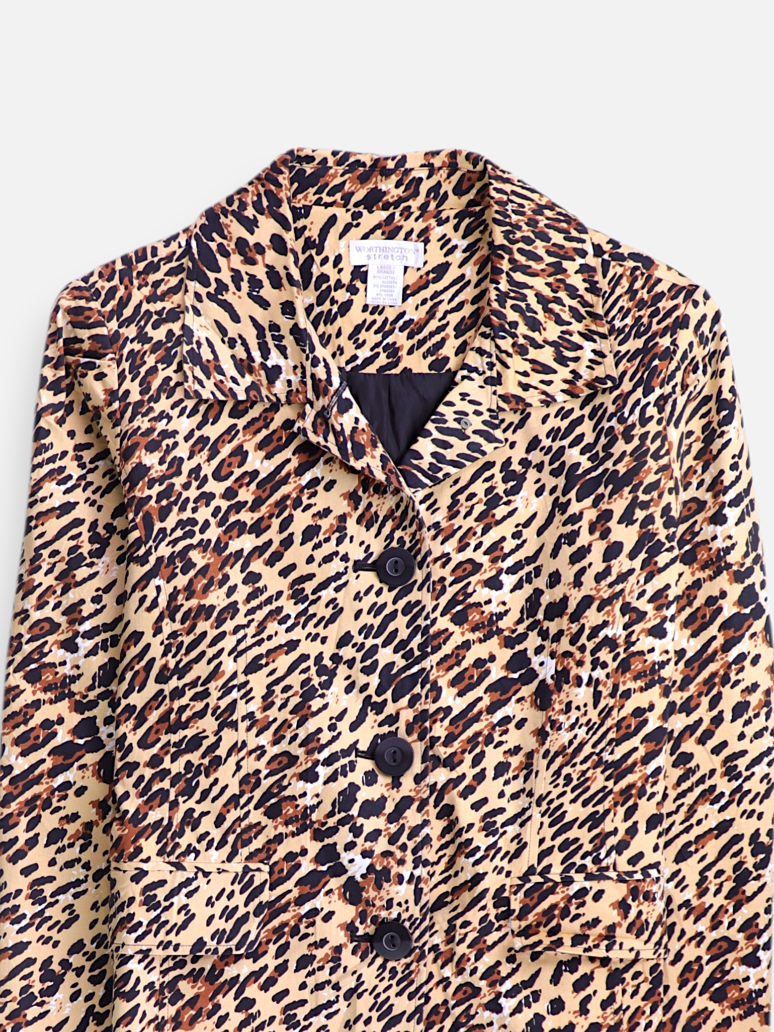 WORTHINGTON  Abrigo  Single breasted trench Animal Print - Mujer - Large