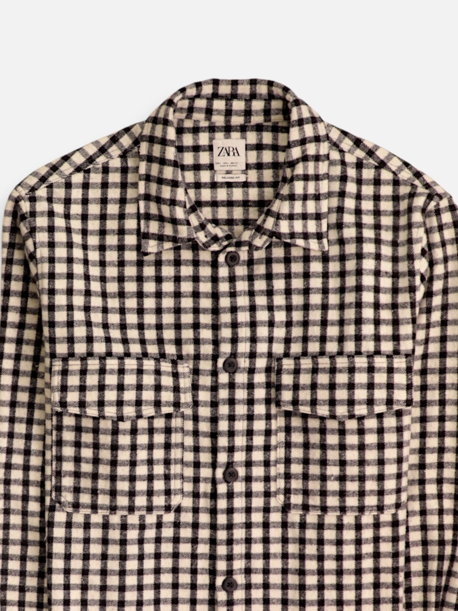 ZARA Chaqueta Sobrecamisa Color Block - Hombre - Large