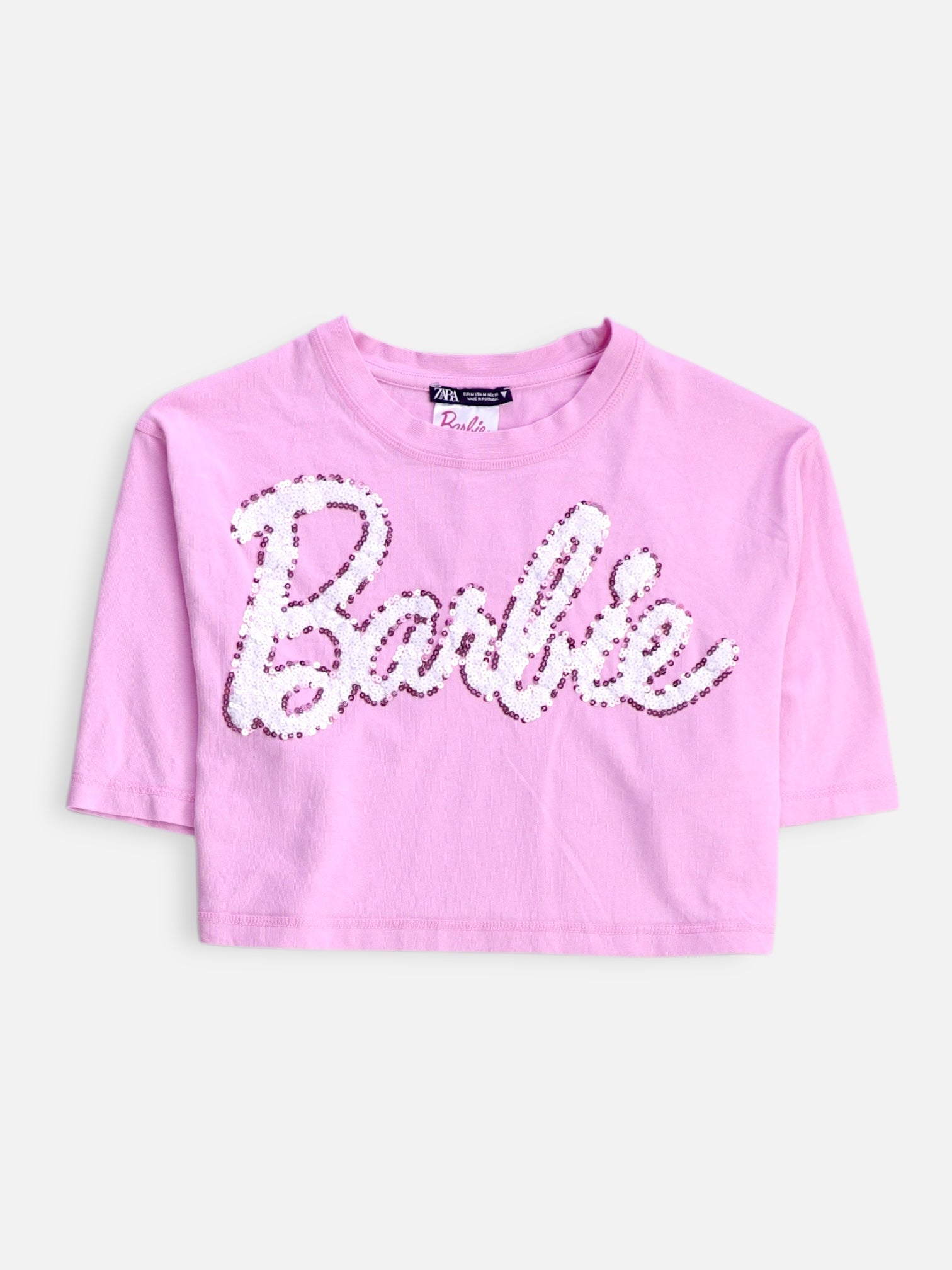 ZARA Camiseta Crop Top - Mujer - Medium