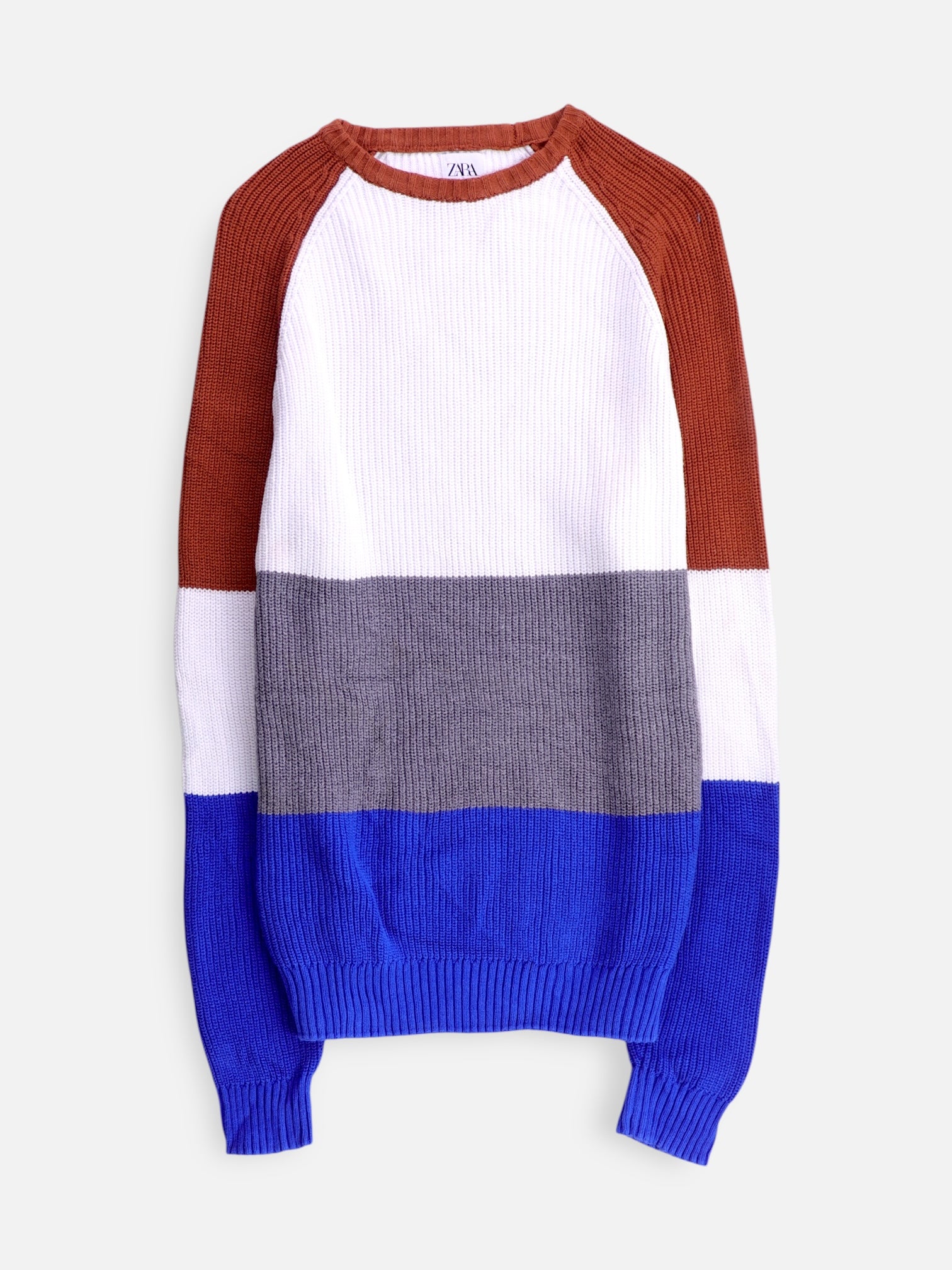 ZARA Sueter Knit Color Block - Hombre - Large