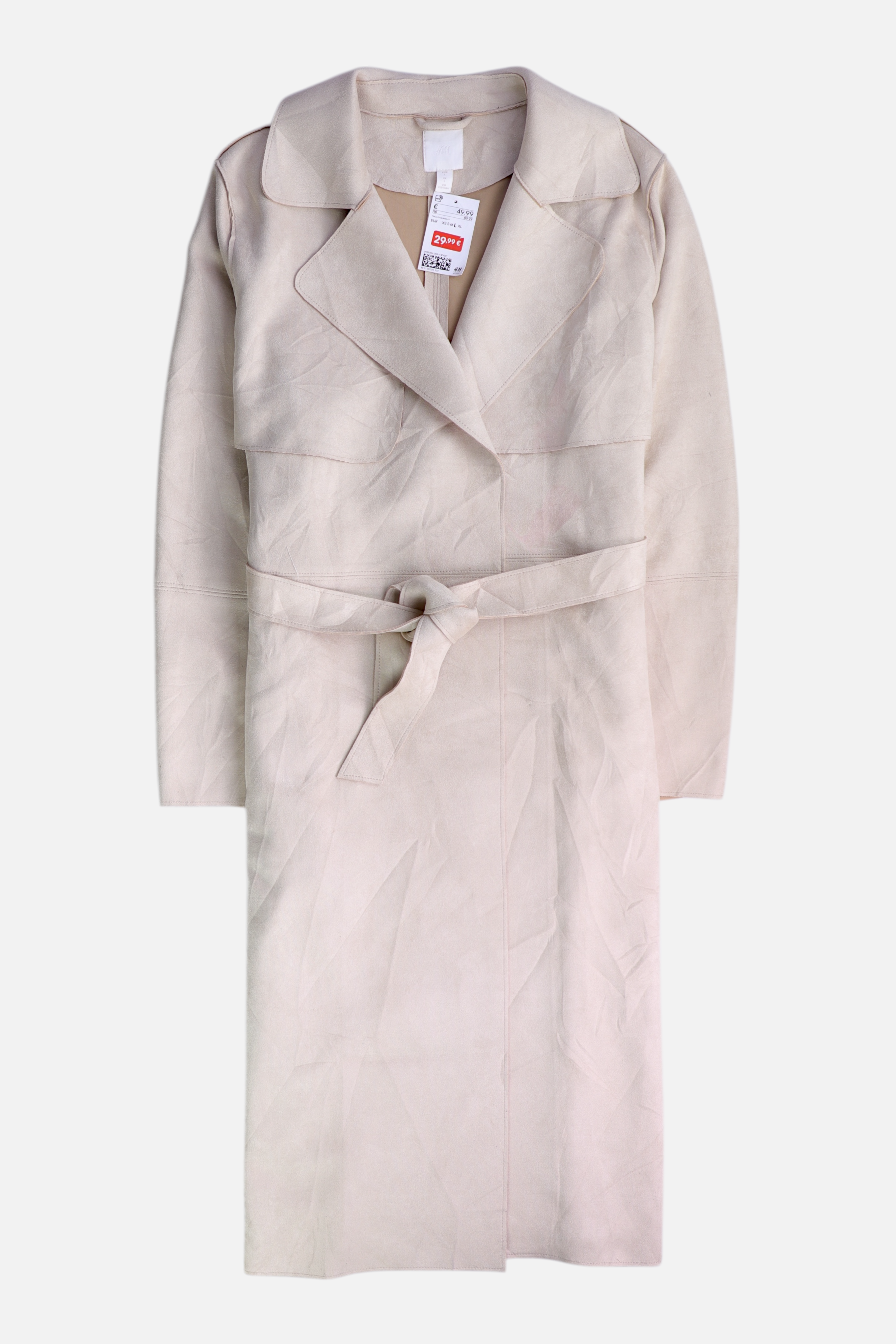 H&M Abrigo Trench Coat Suede - Mujer - Large