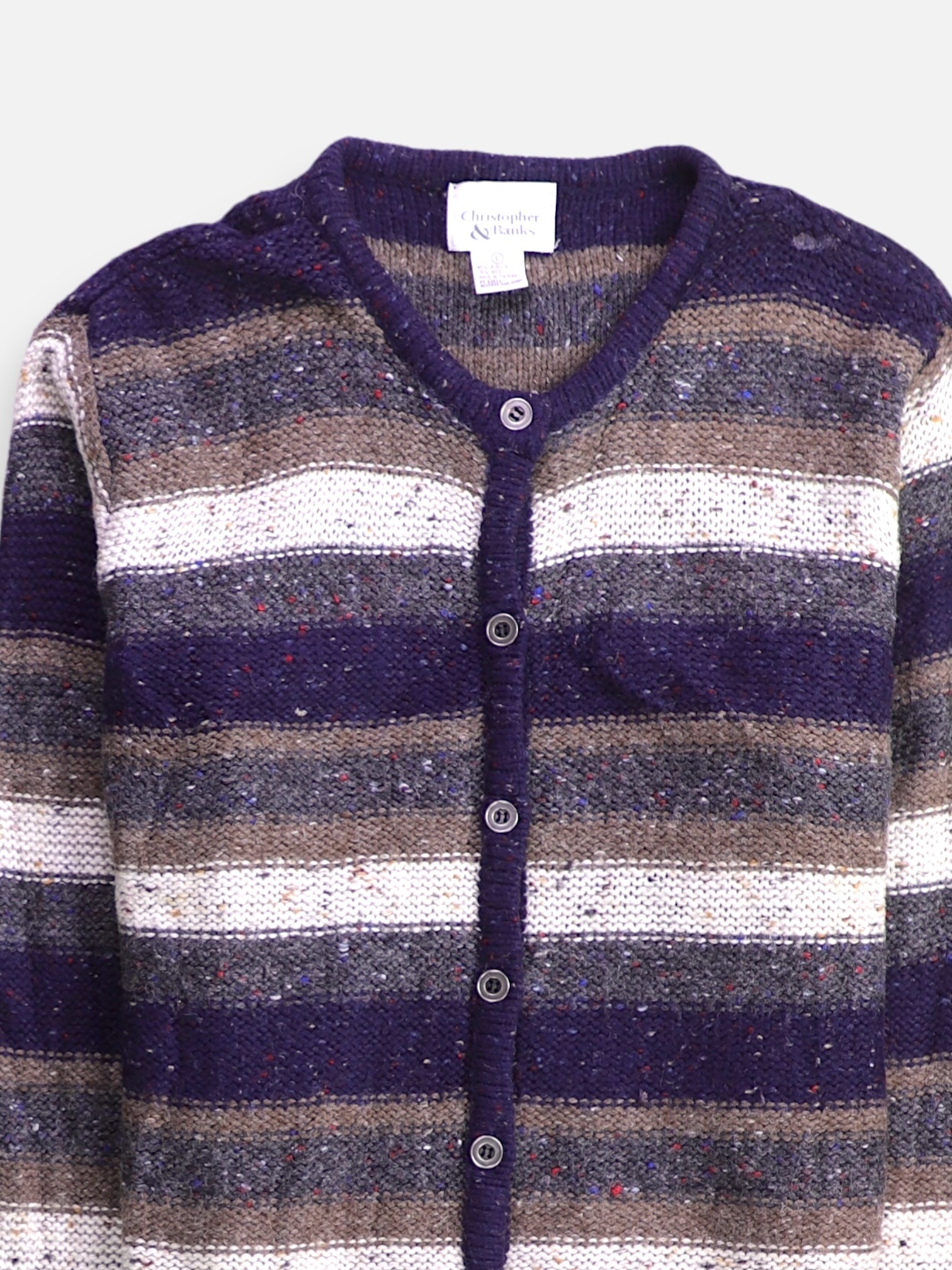 Sueter Cardigan Color Block - Mujer - Large