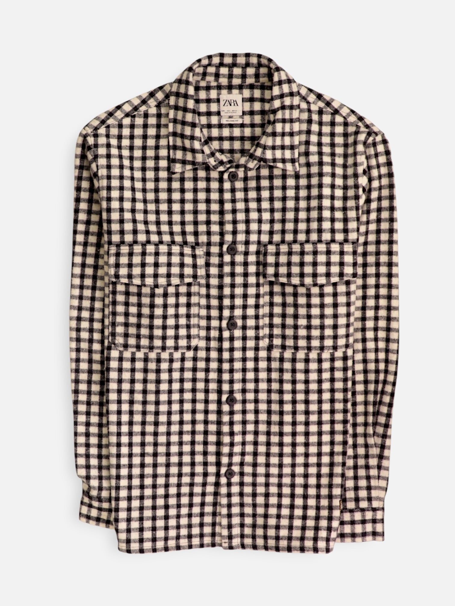 ZARA Chaqueta Sobrecamisa Color Block - Hombre - Large
