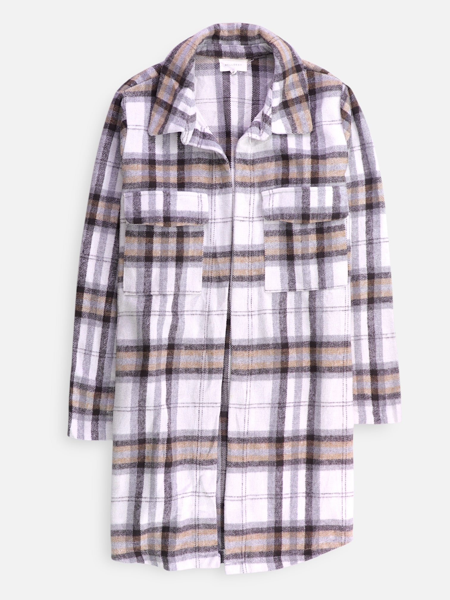 Chaqueta Sobrecamisa Color Block - Mujer - Medium
