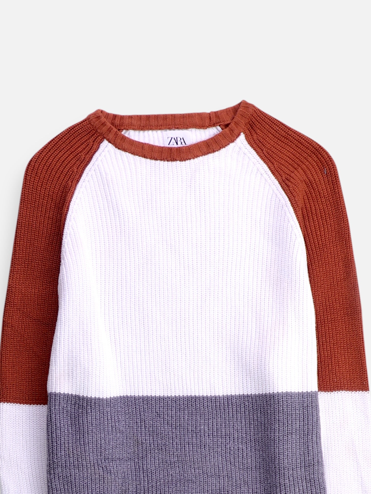 ZARA Sueter Knit Color Block - Hombre - Large