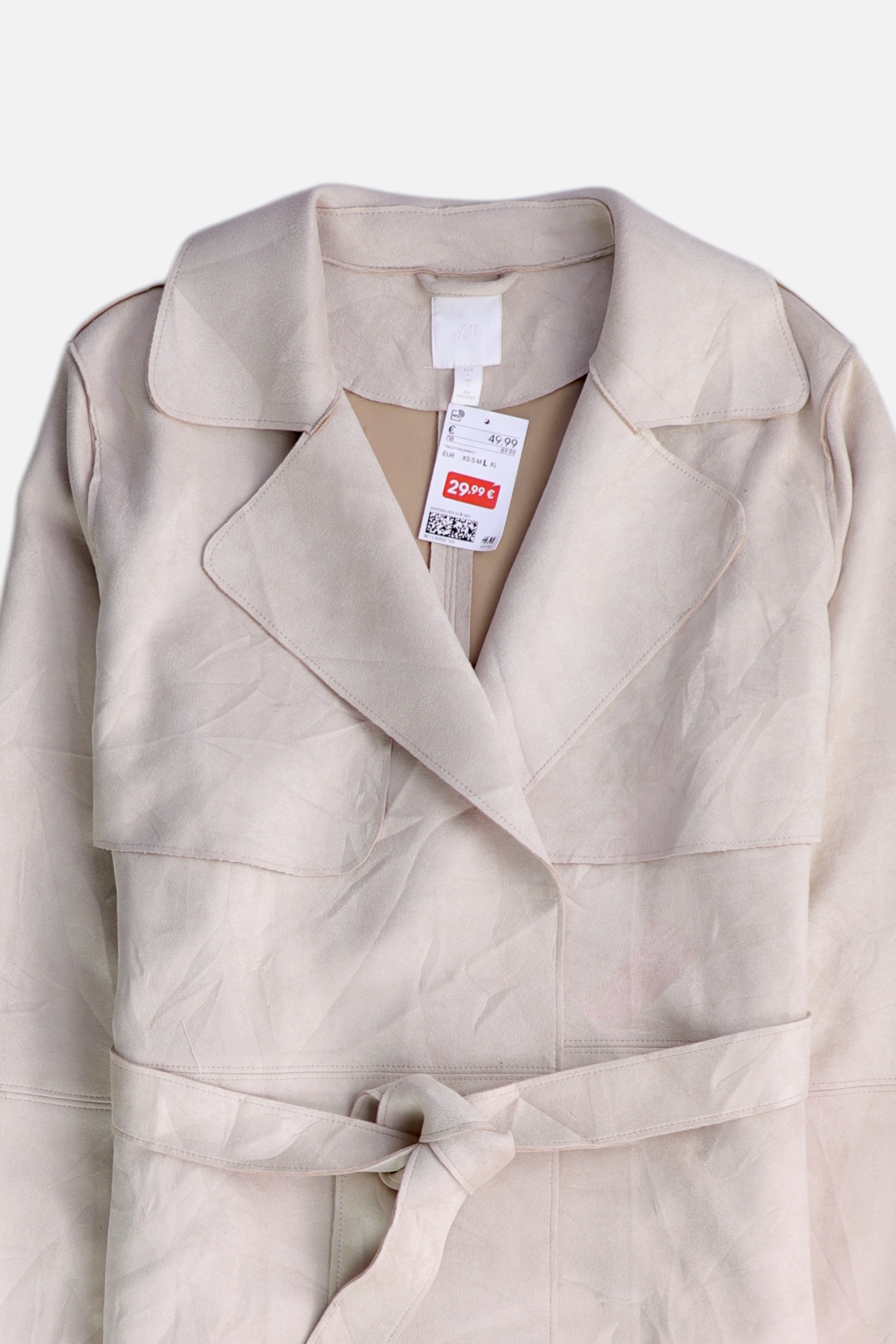 H&M Abrigo Trench Coat Suede - Mujer - Large