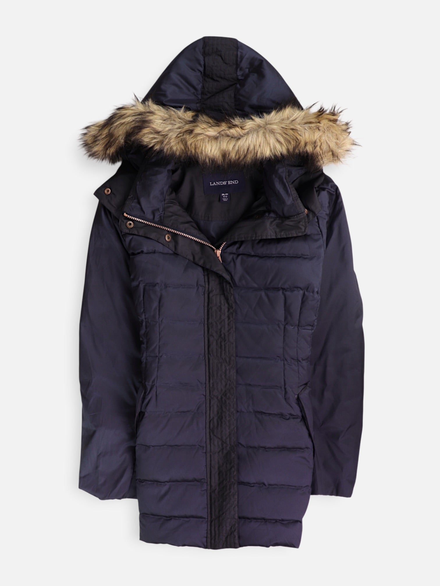 LANDS END Chaqueta Puffer Impermeable - Mujer - Medium