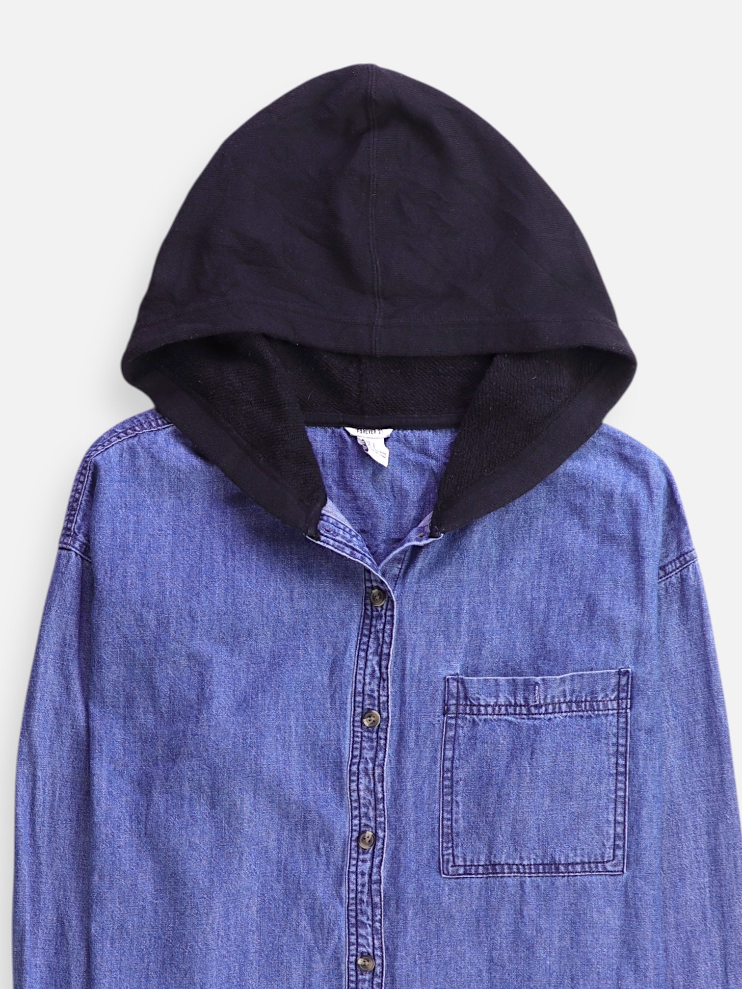 Forever 21 Chaqueta Sobrecamisa Denim - Hombre - Small