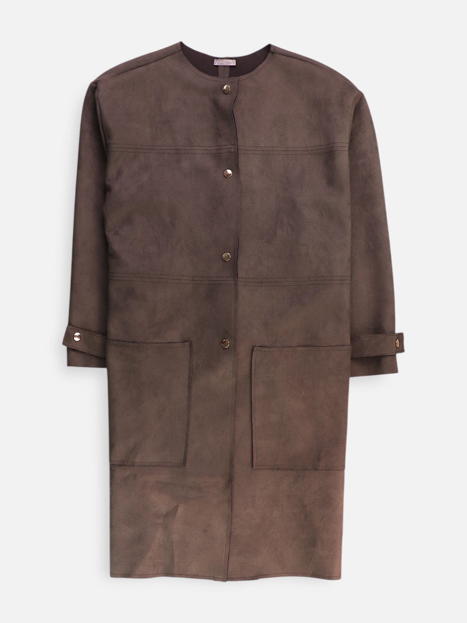 ZARA Abrigo  Single breasted trench Suede - Mujer - Large