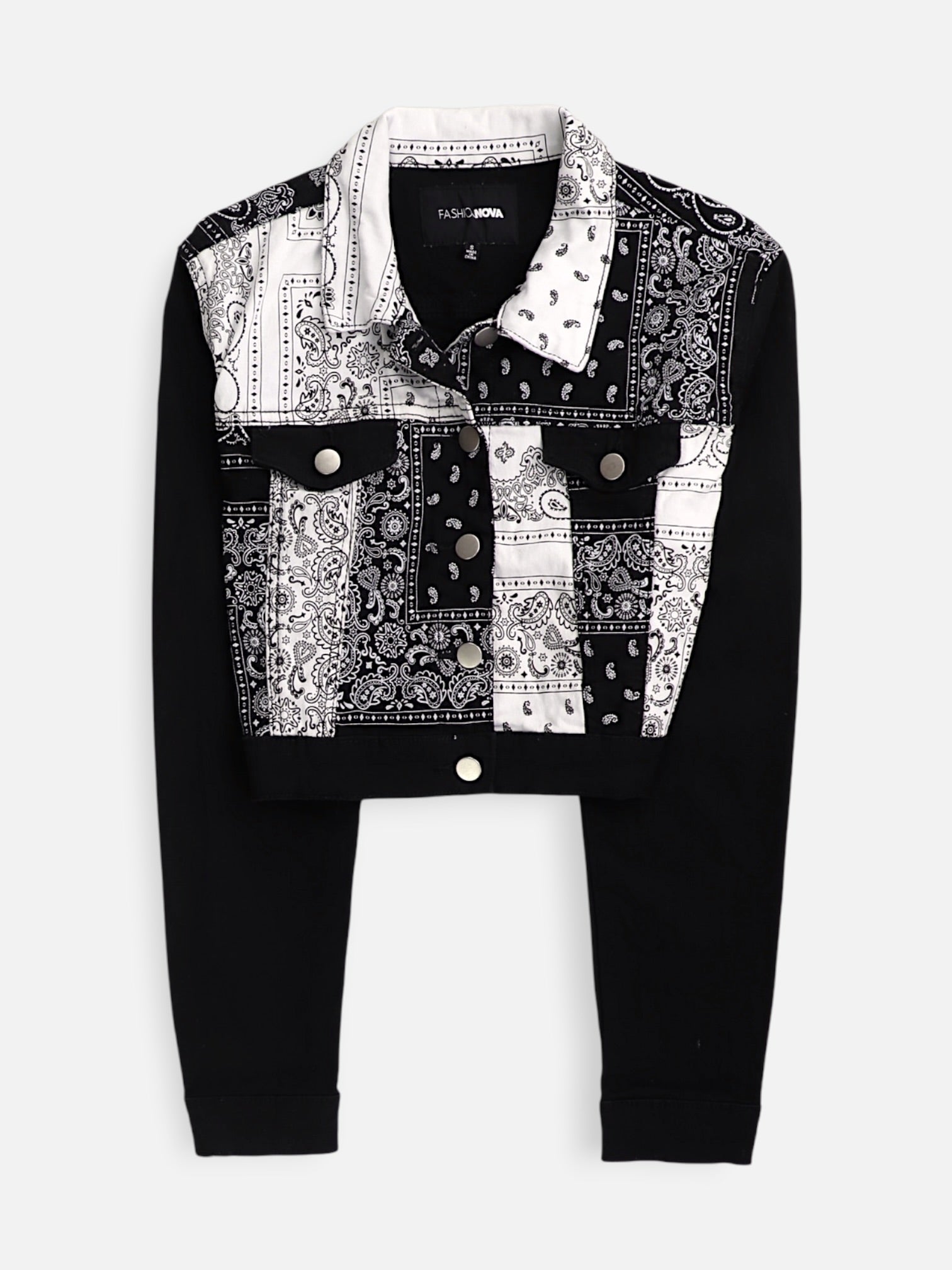 Fashionnova Chaqueta Denim  Color Block - Mujer - Small