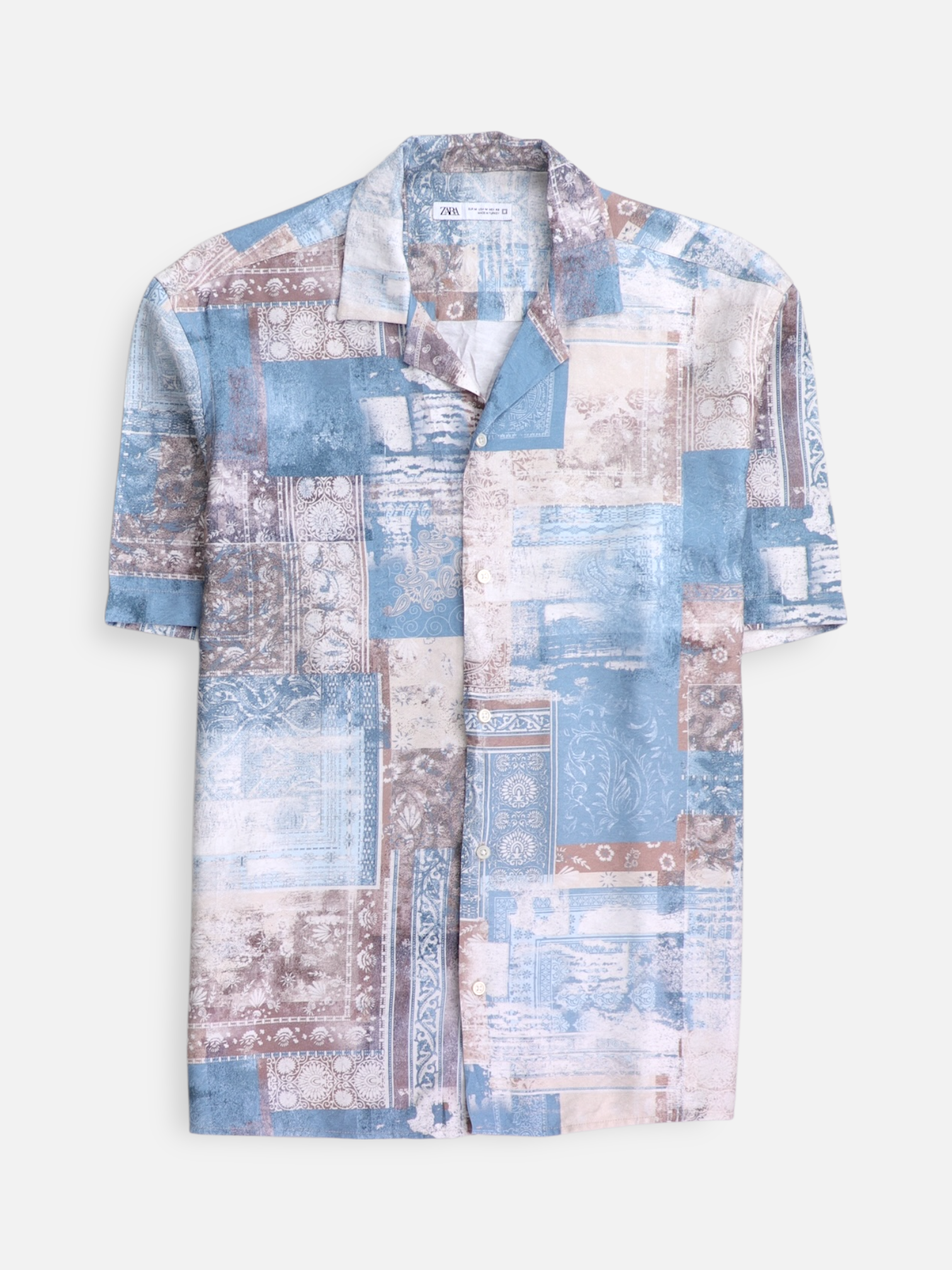 ZARA Camisa Color Block - Hombre - Medium