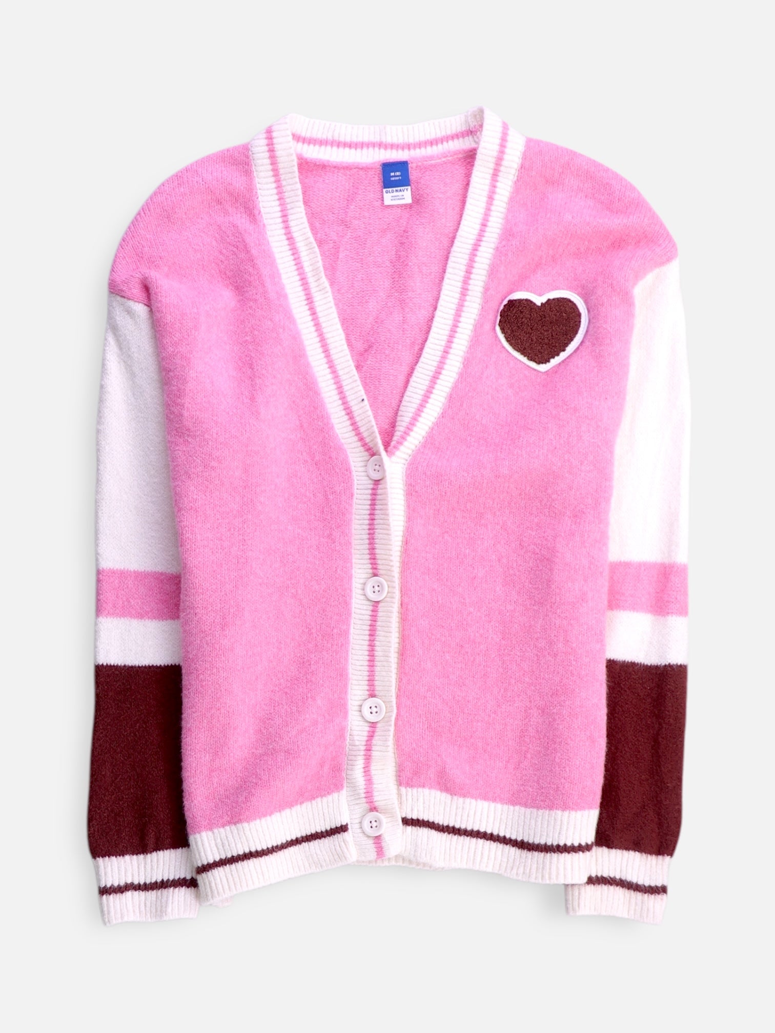 Old Navy Sueter Cardigan Color Block - Niña - Medium - 7-8Y (Años)