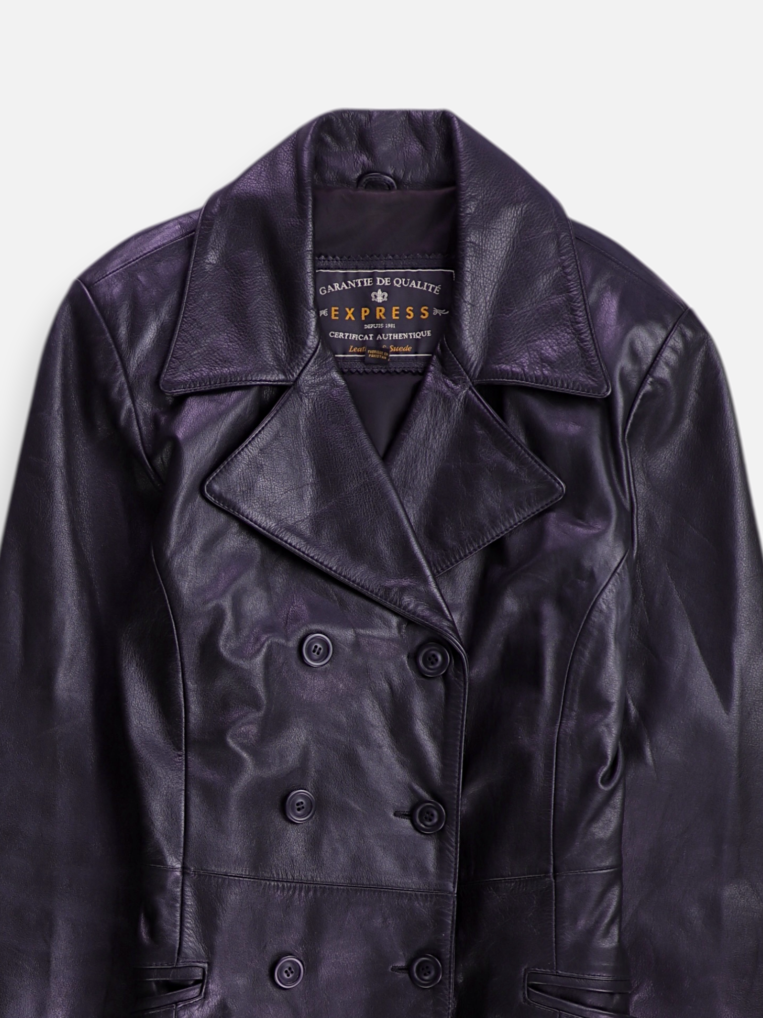 EXPRESS Abrigo Donble breasted trench Cuero - Mujer - Medium