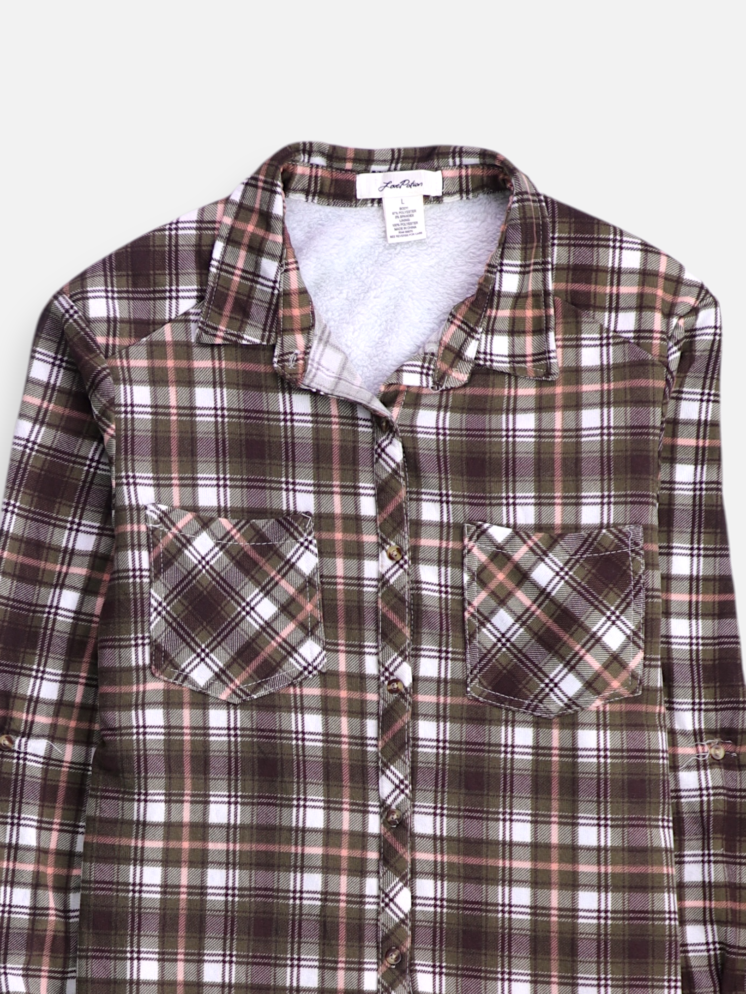 Chaqueta Sobrecamisa Color Block - Mujer - Large