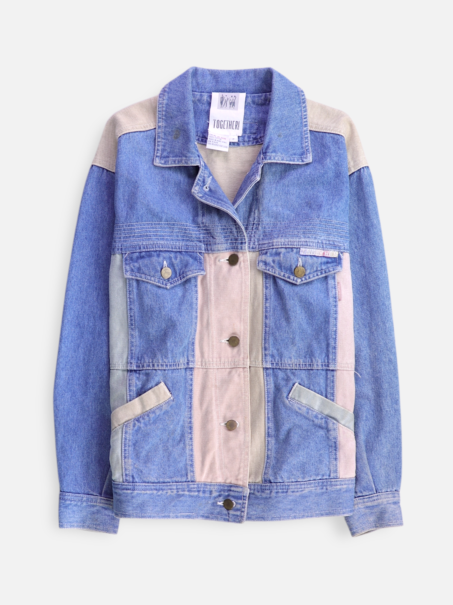 Chaqueta Denim  Color Block - Hombre - S PETITE