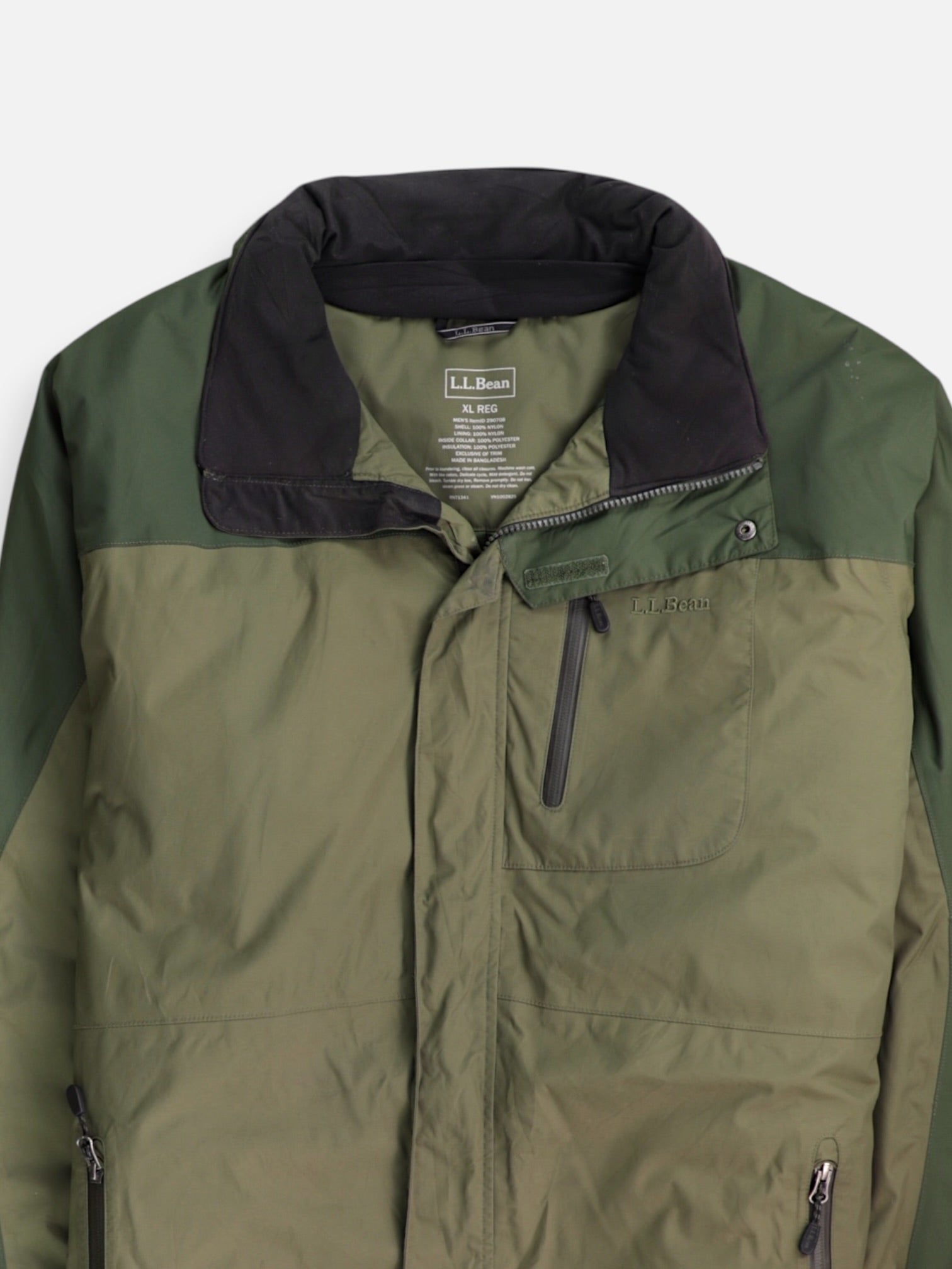 LL BEAN Chaqueta Impermeable Color Block - Hombre - XL