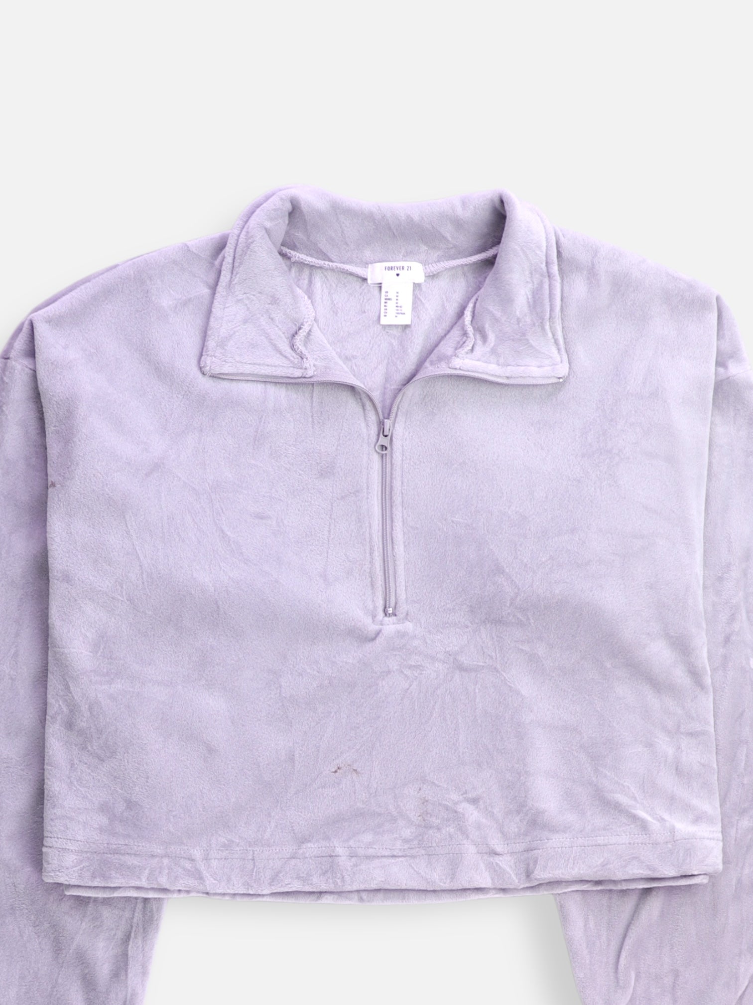 Forever 21 Sueter Fleece Crop Top - Mujer - Medium