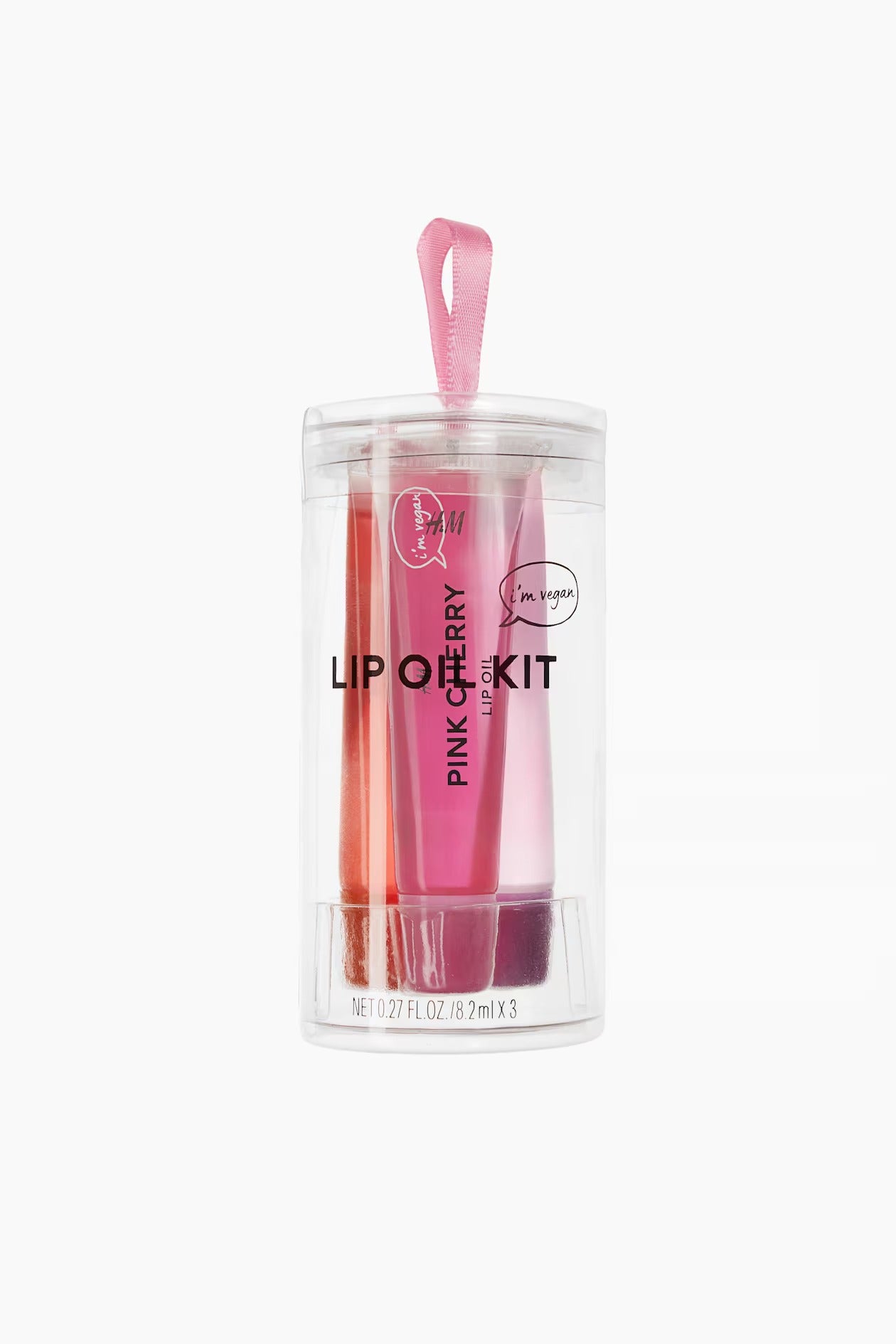 H&M Beauty Lip Oil 3 Pack Flavor: Cherry - Peach - Grape - 24.6 ml