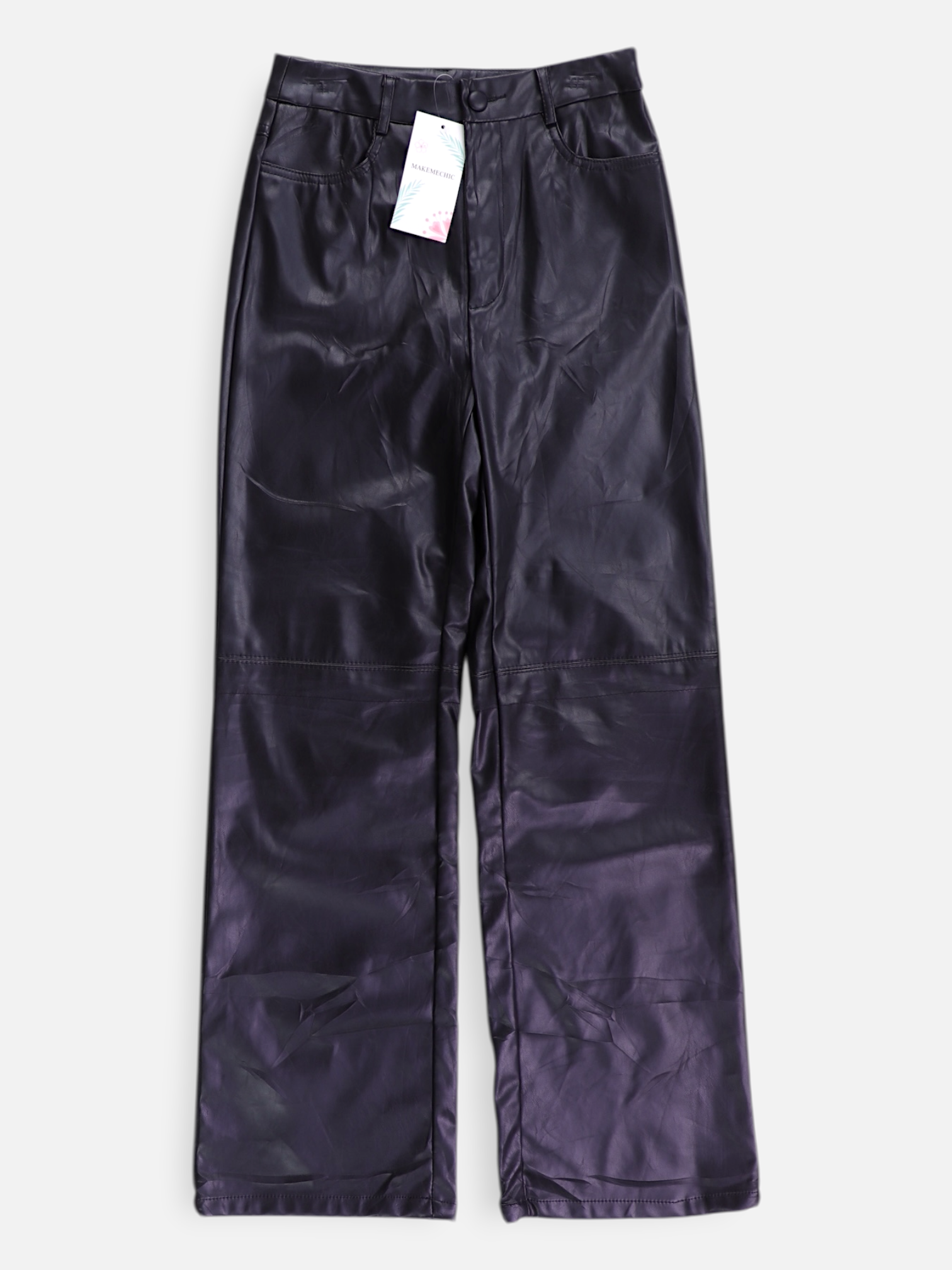 Pantalon Regular Fit Cuero - Mujer - XS