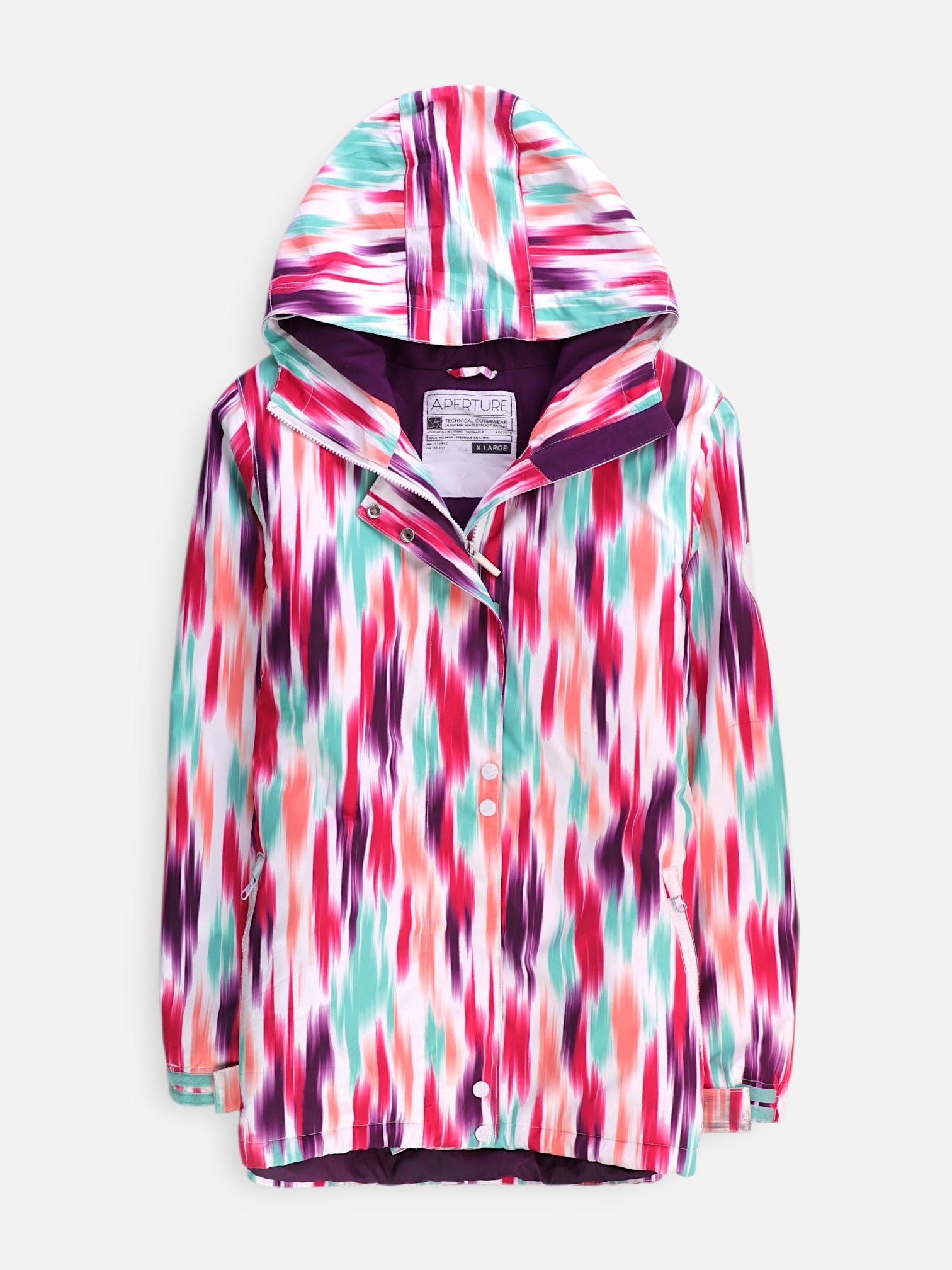 Chaqueta Impermeable Color Block - Mujer - XL