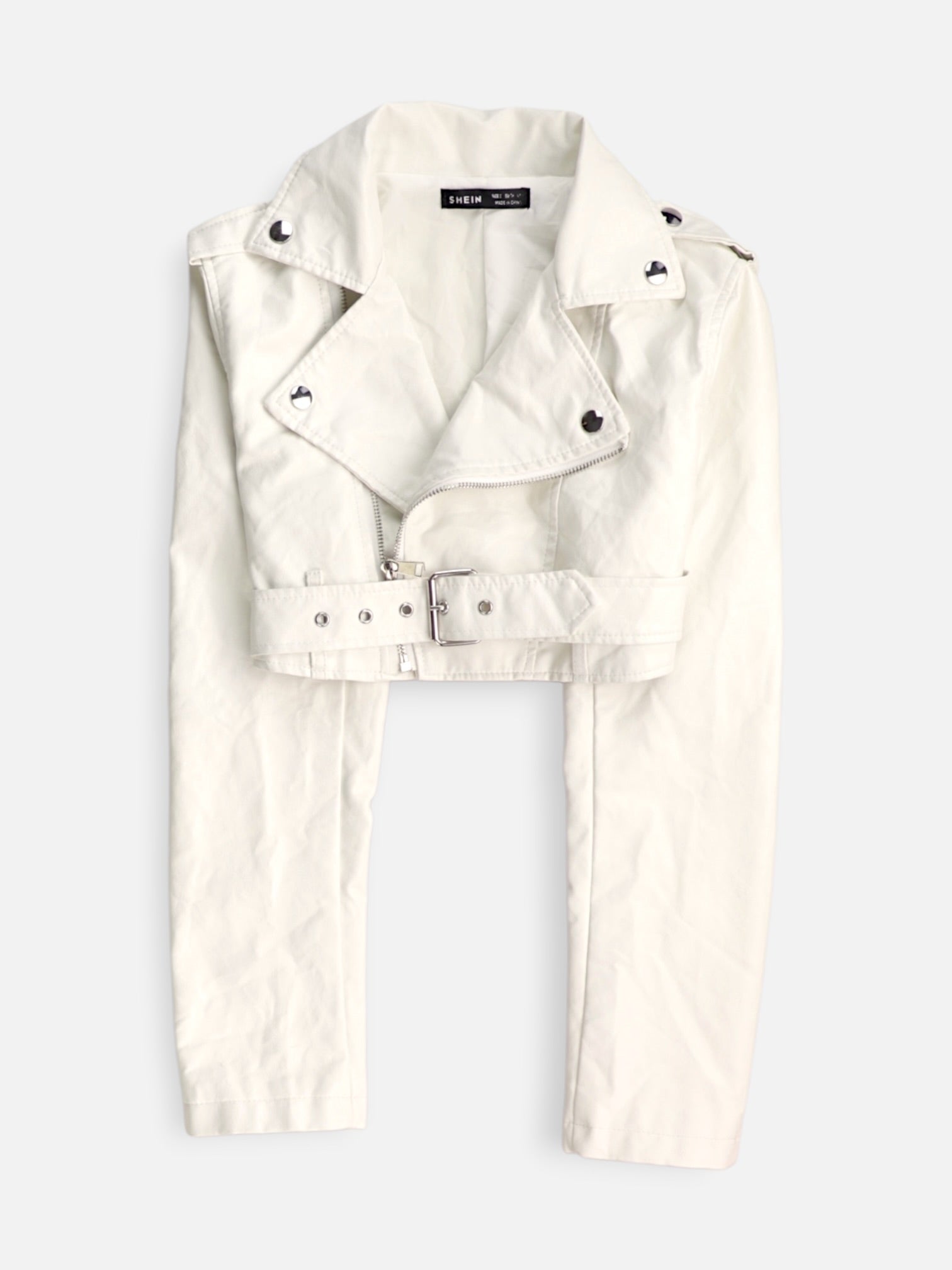 SHEIN Chaqueta Cuero Crop Top - Mujer - Small