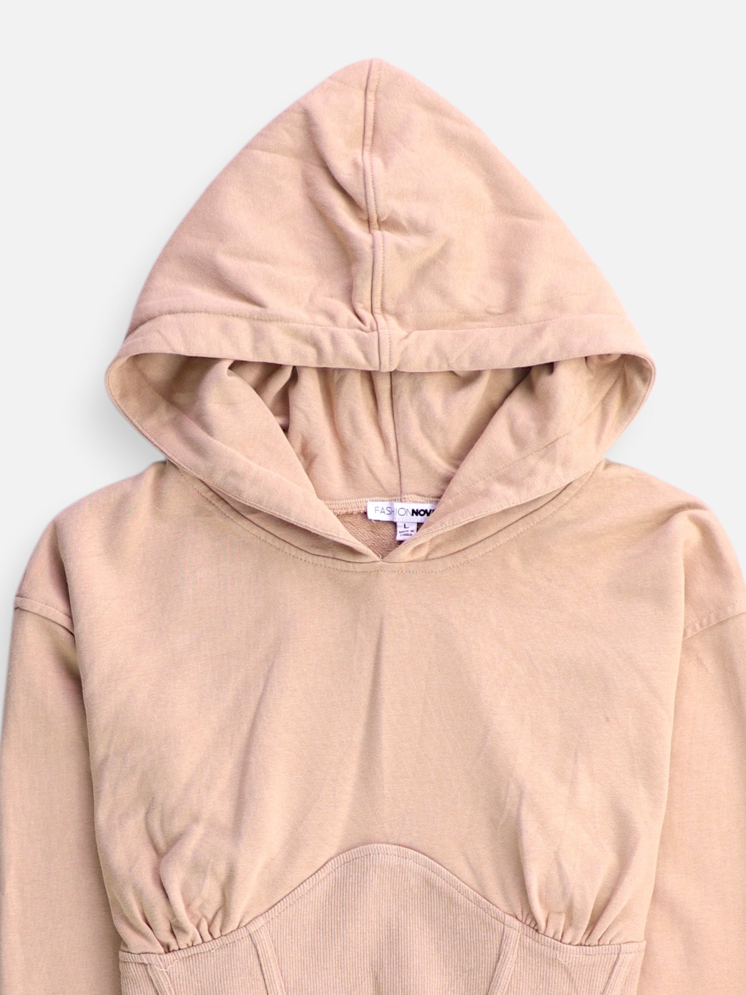 Fashionnova Sudadera Hoodie Crop Top - Mujer - Large