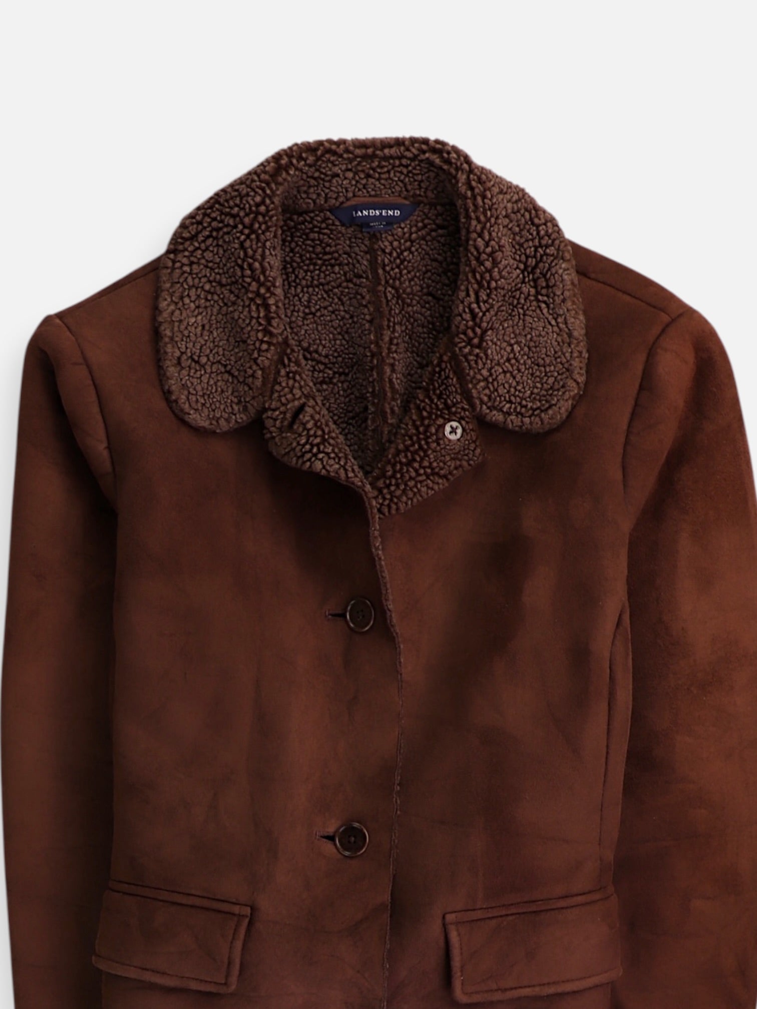LANDS END Chaqueta Casual Suede - Mujer - Medium
