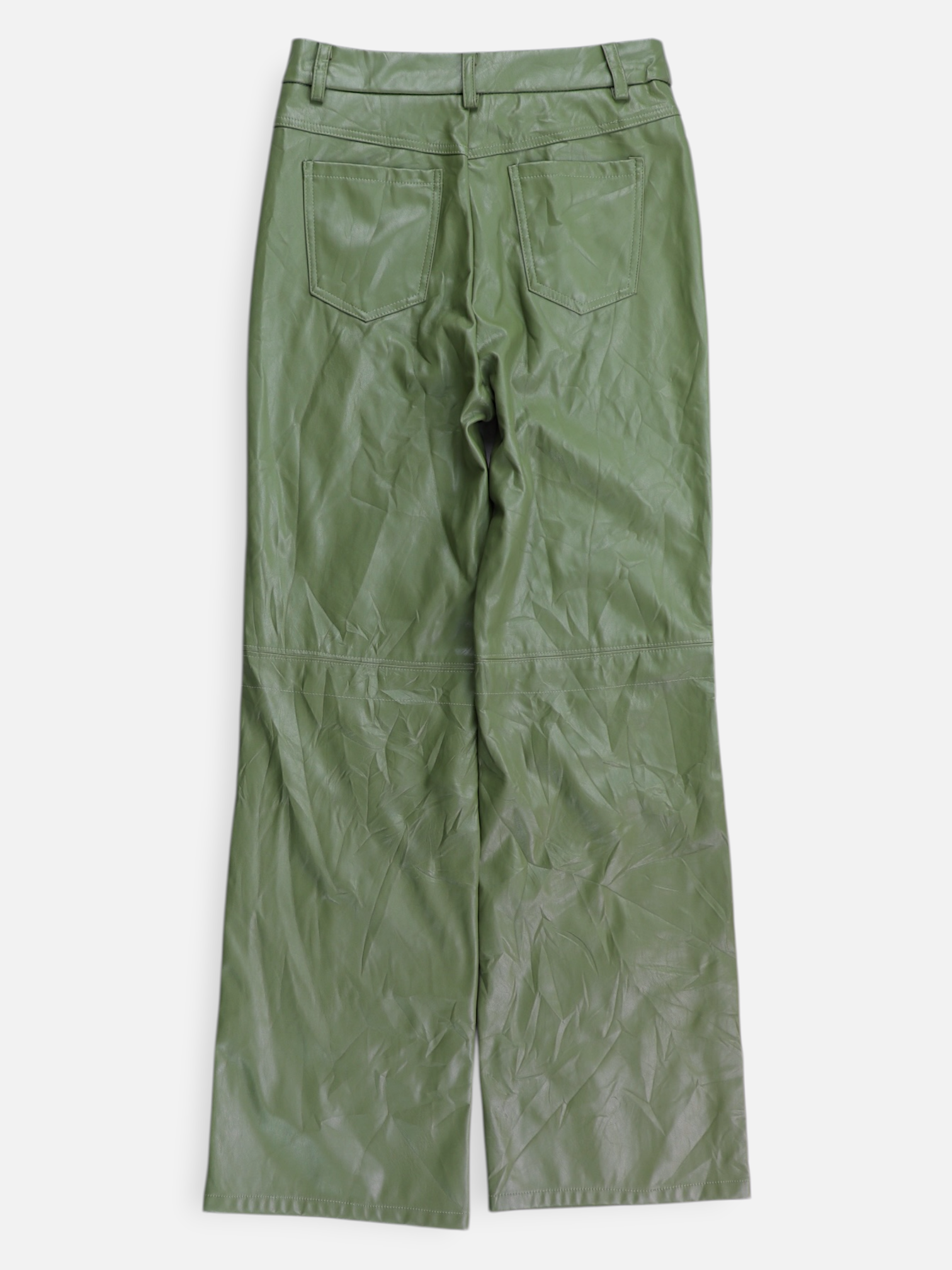 SHEIN Pantalon Regular Fit Cuero - Mujer - XS