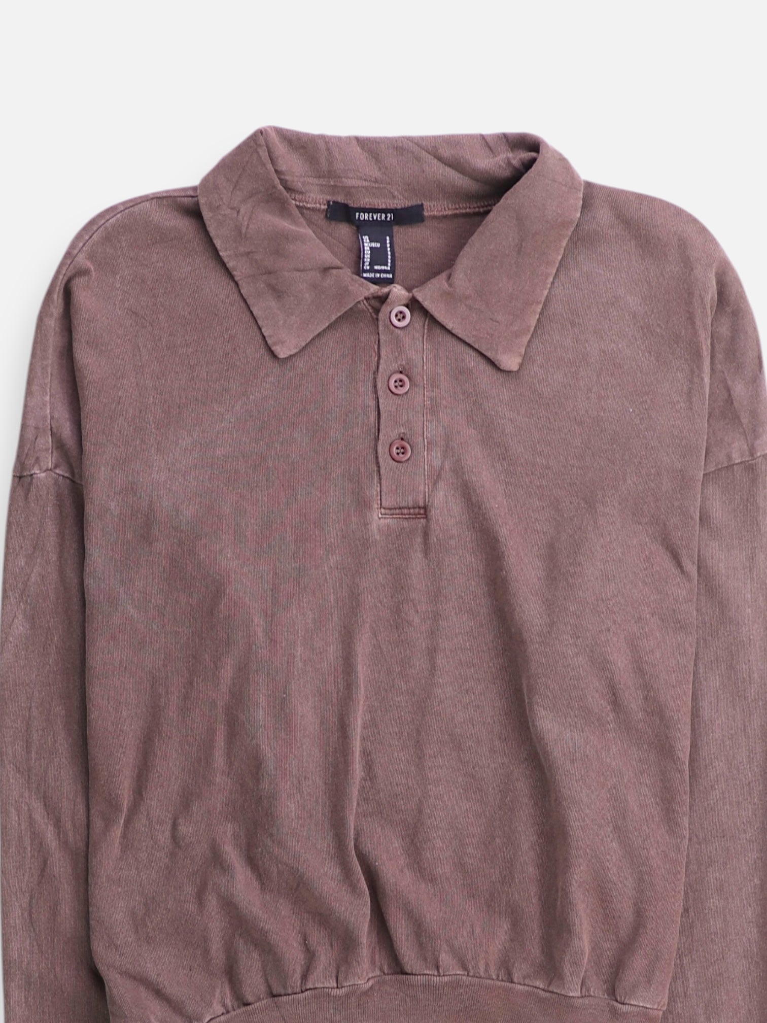 Forever 21 Sudadera Fleece Basic - Mujer - Small