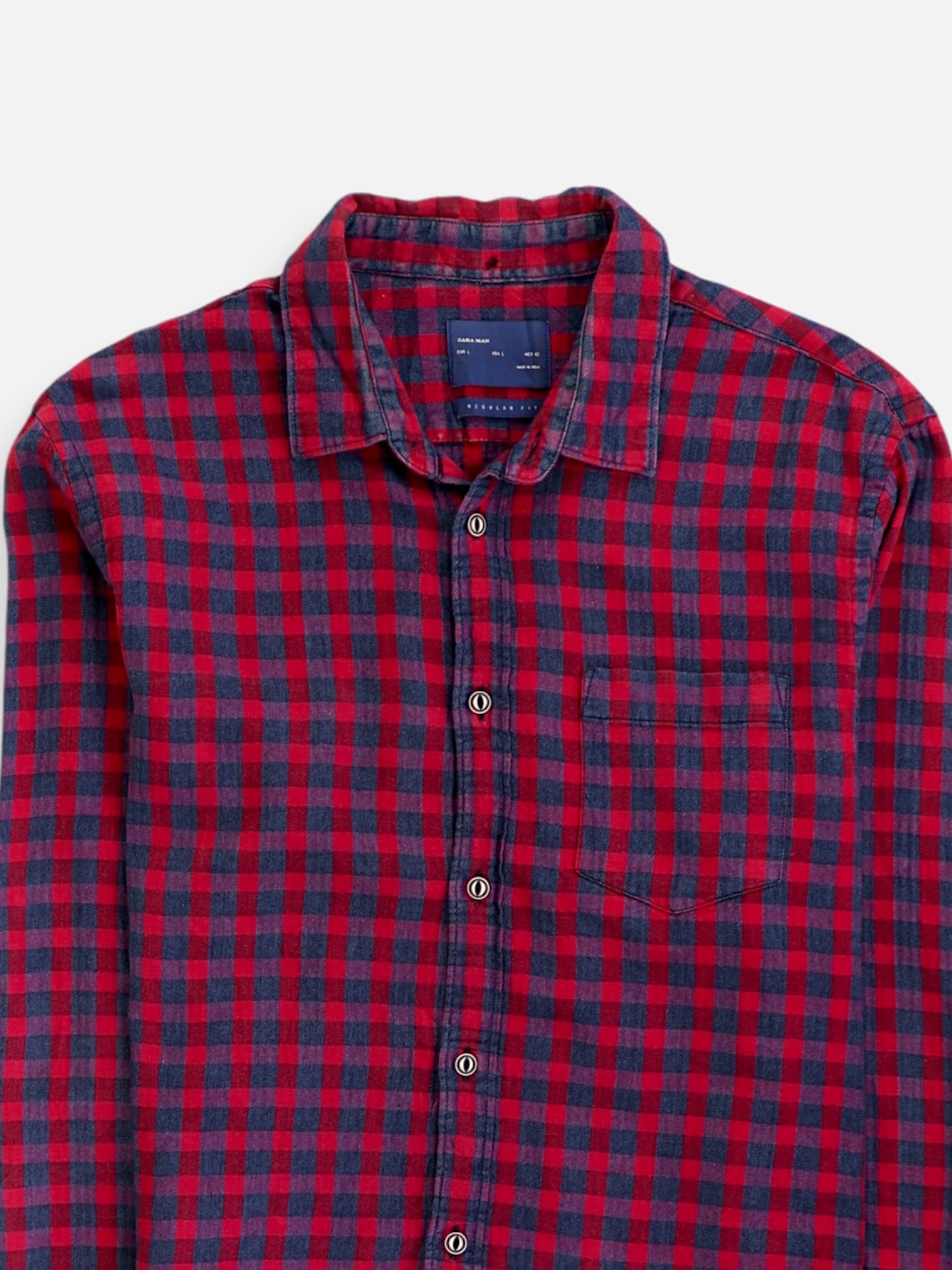 ZARA Camisa Color Block - Hombre - Large