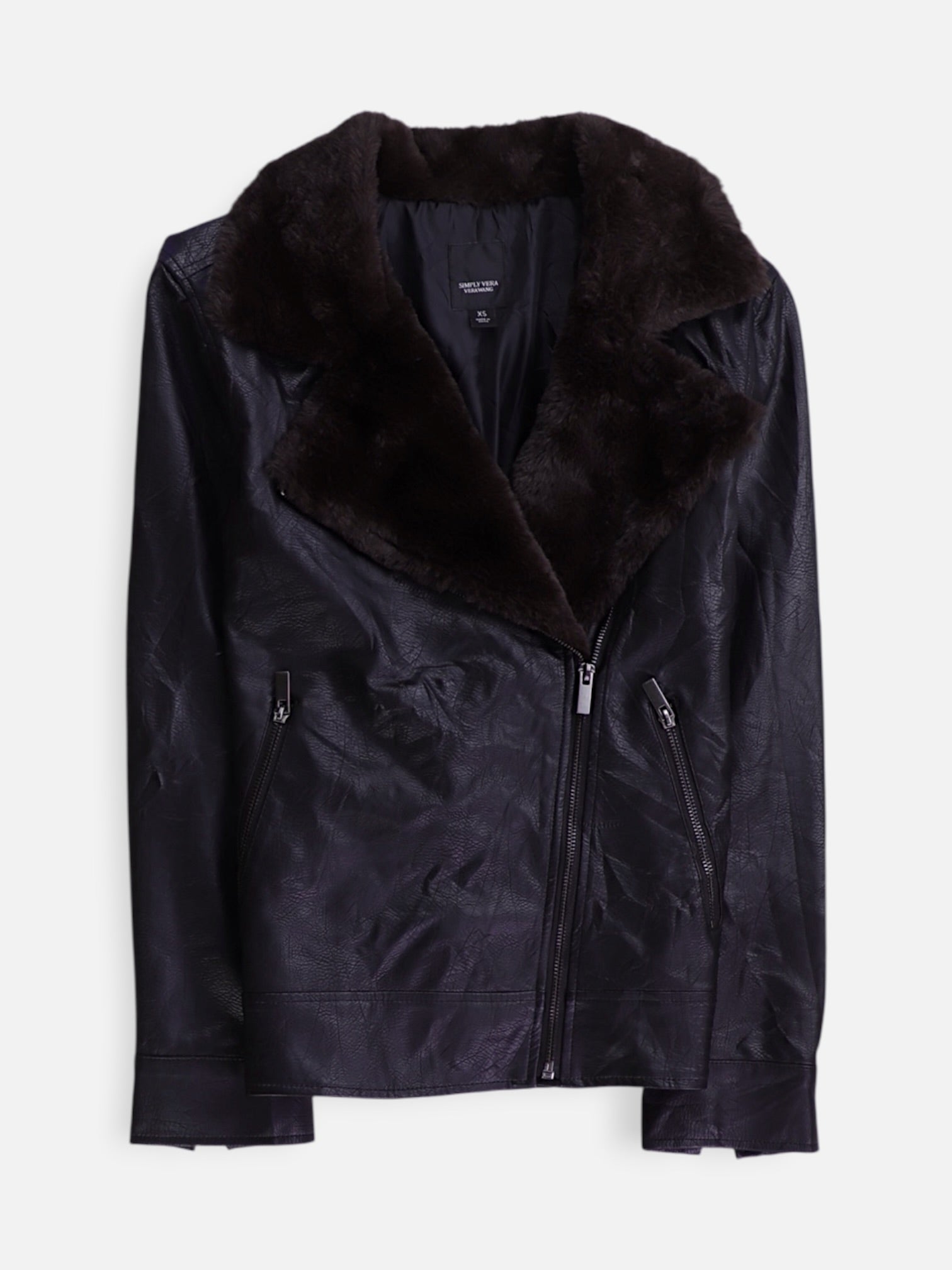 SIMPLY VERA VERAWANG Chaqueta Aviator Cuero - Mujer - XS