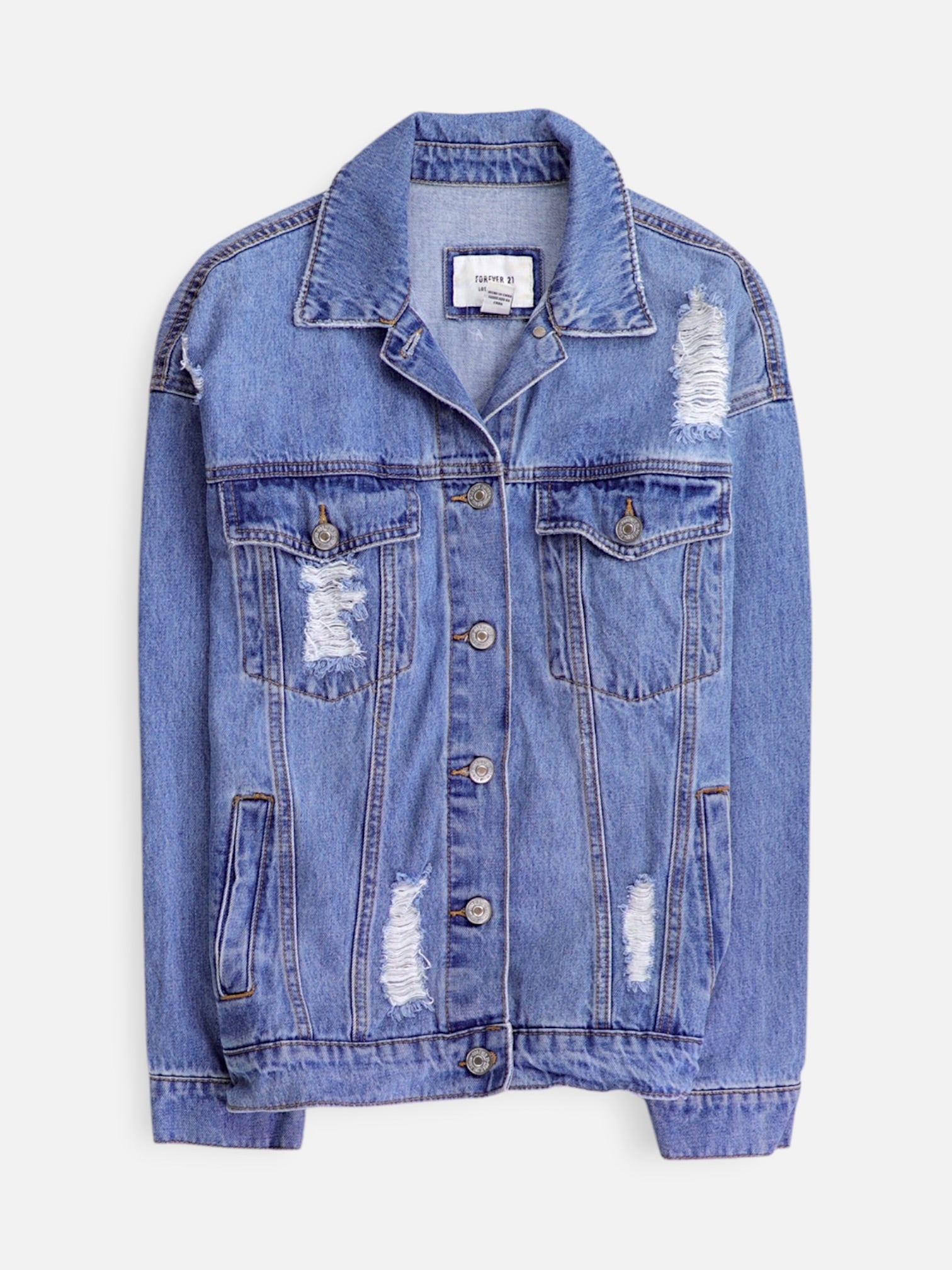 Forever 21 Chaqueta Denim  Basic - Mujer - Small