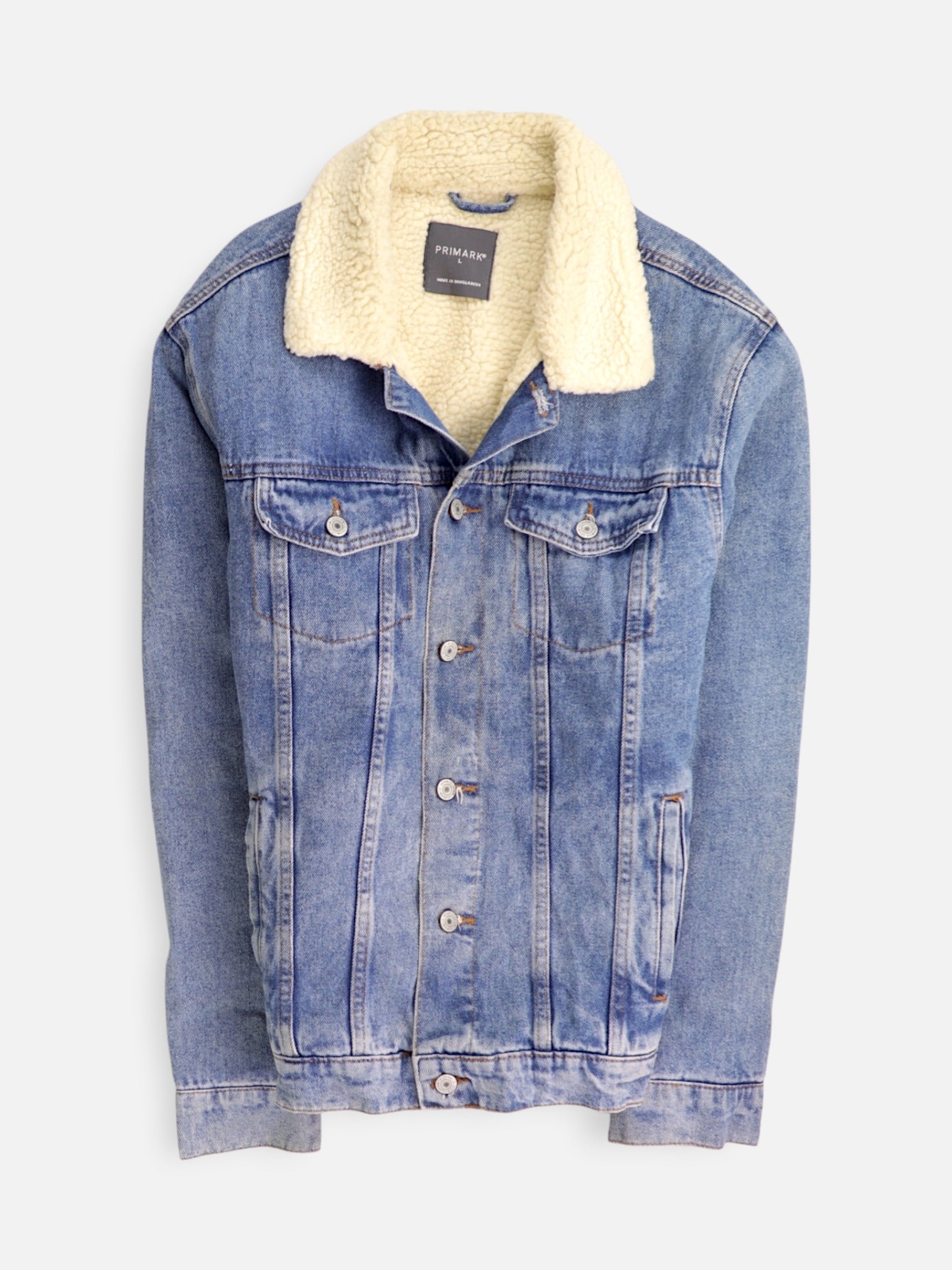 PRIMARK Chaqueta Sherpa Trucker Denim - Hombre - Large