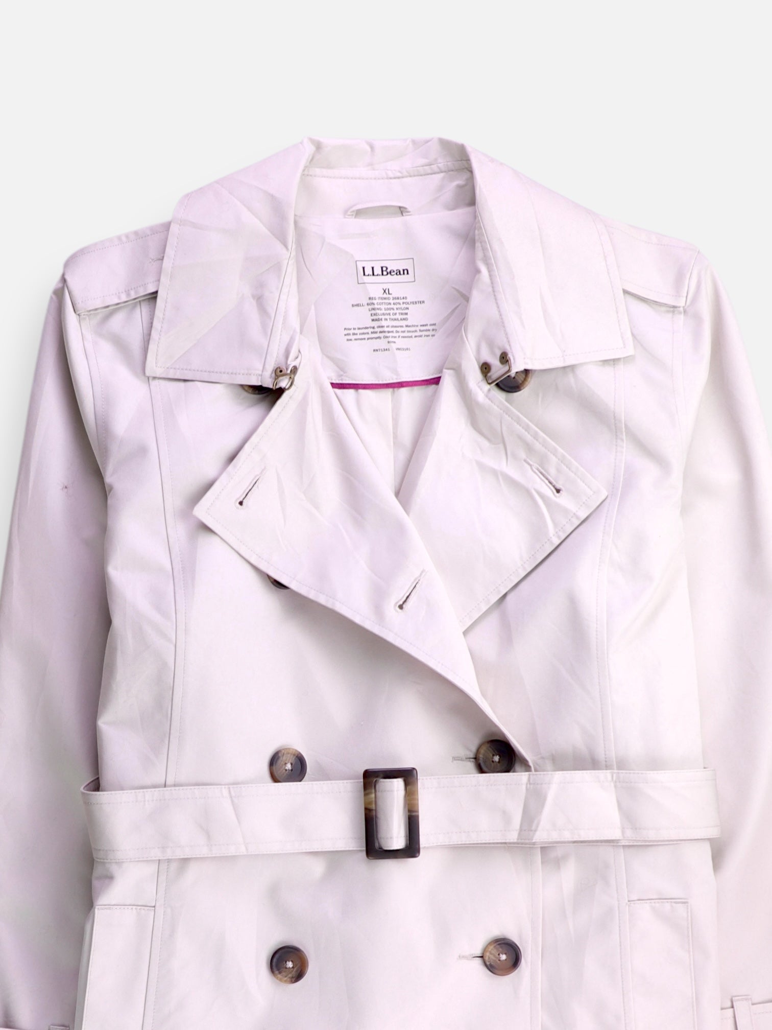 LL BEAN Abrigo Donble breasted trench Casual - Mujer - XL