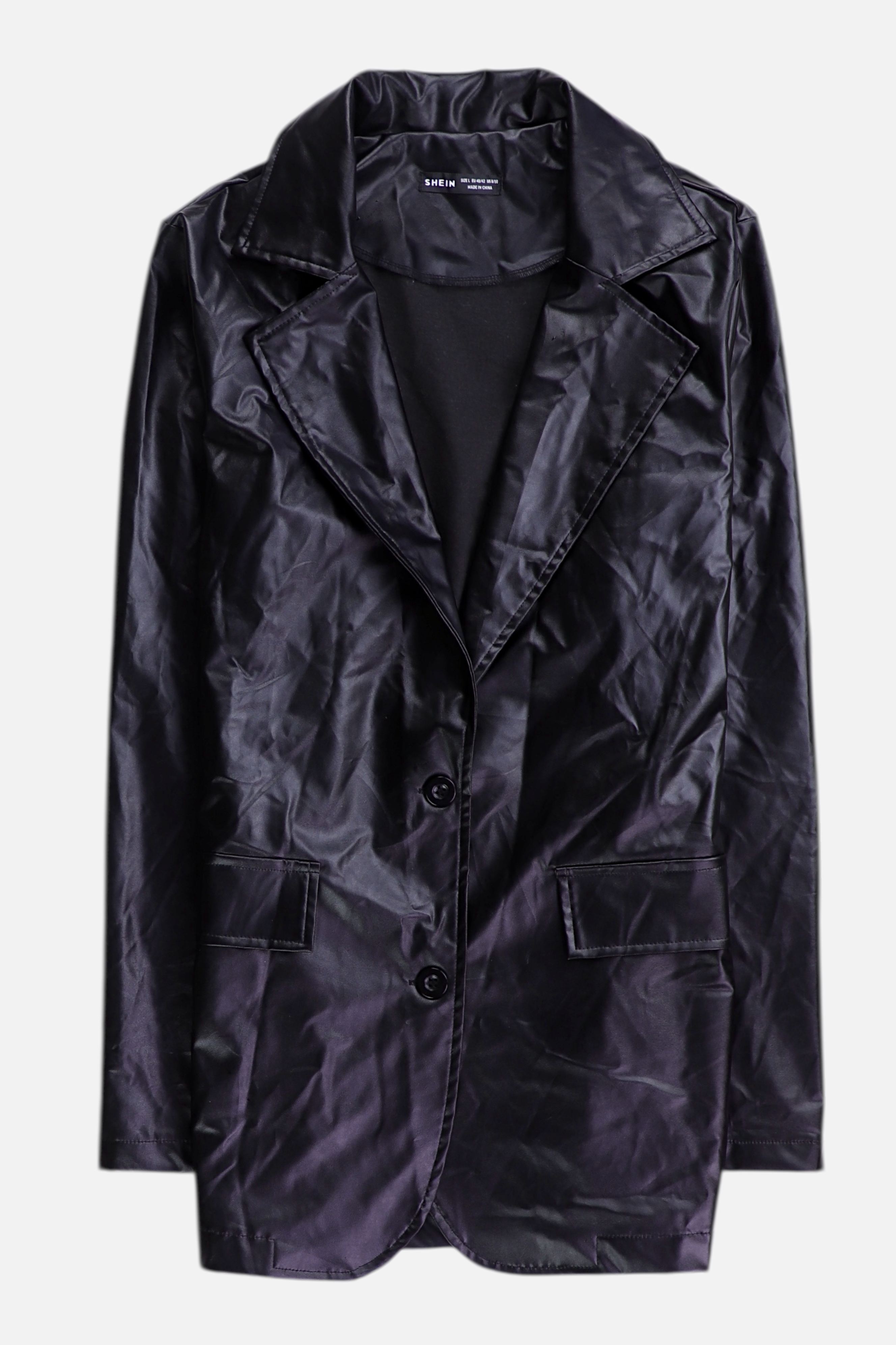 SHEIN Chaqueta Casual Cuero - Mujer - Large